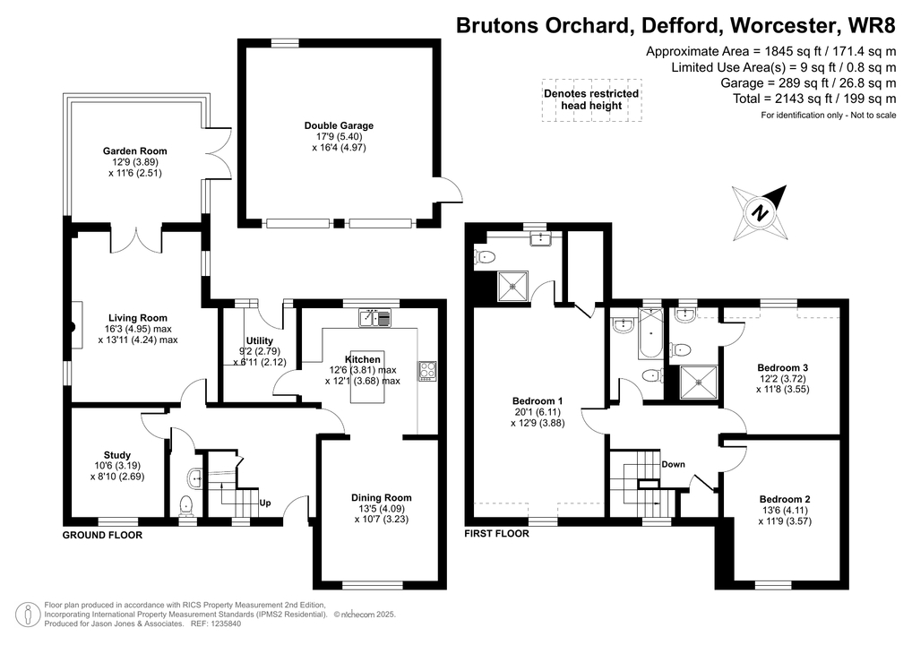 3 bed detached house for sale in Defford, Worcester - Property floorplan