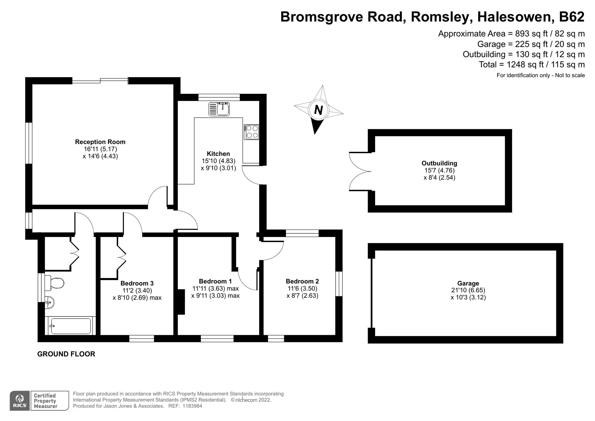 3 bed detached bungalow for sale in Bromsgrove Road, Halesowen - Property floorplan