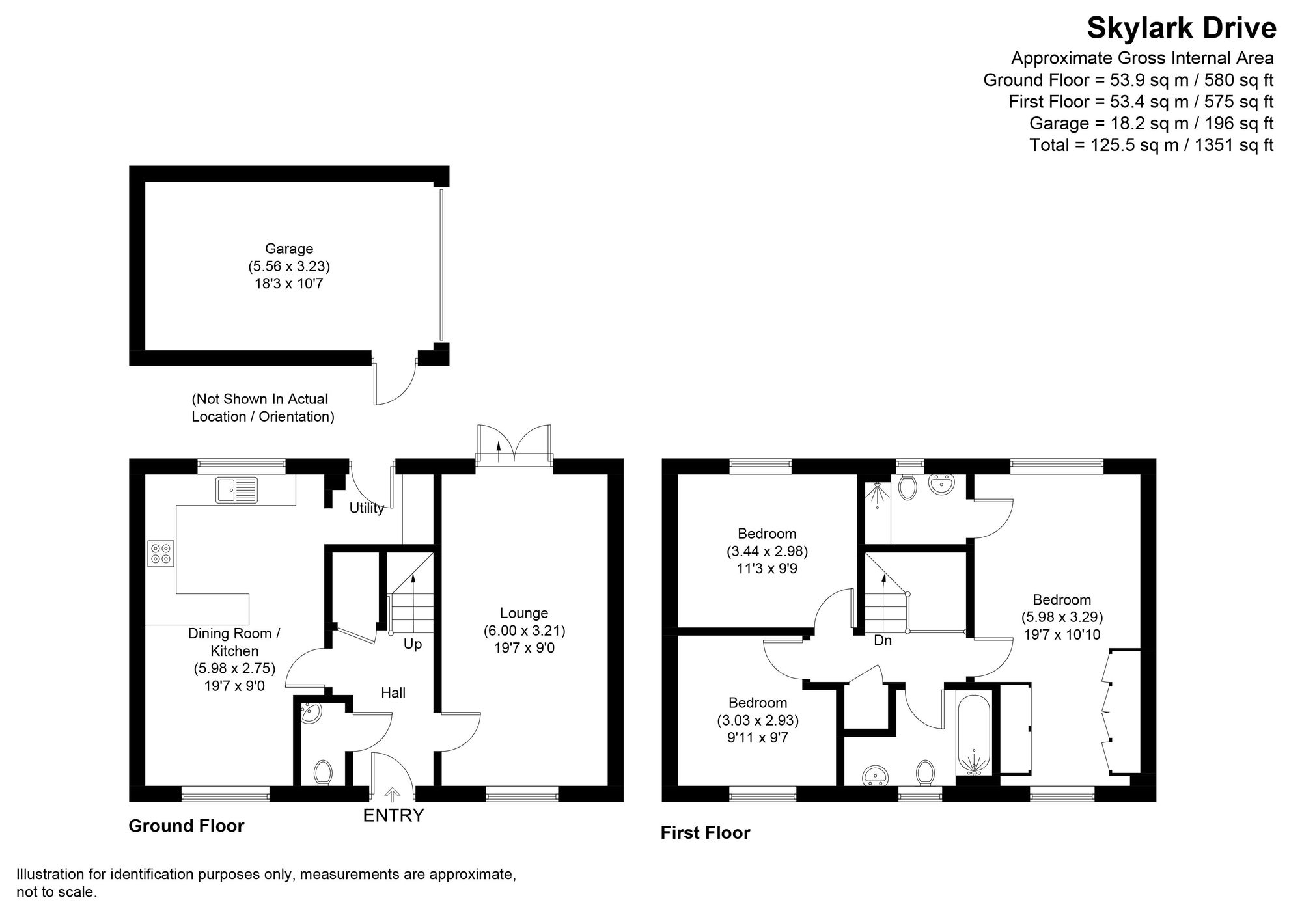 3 bed detached house for sale in Skylark Drive, Pershore - Property floorplan