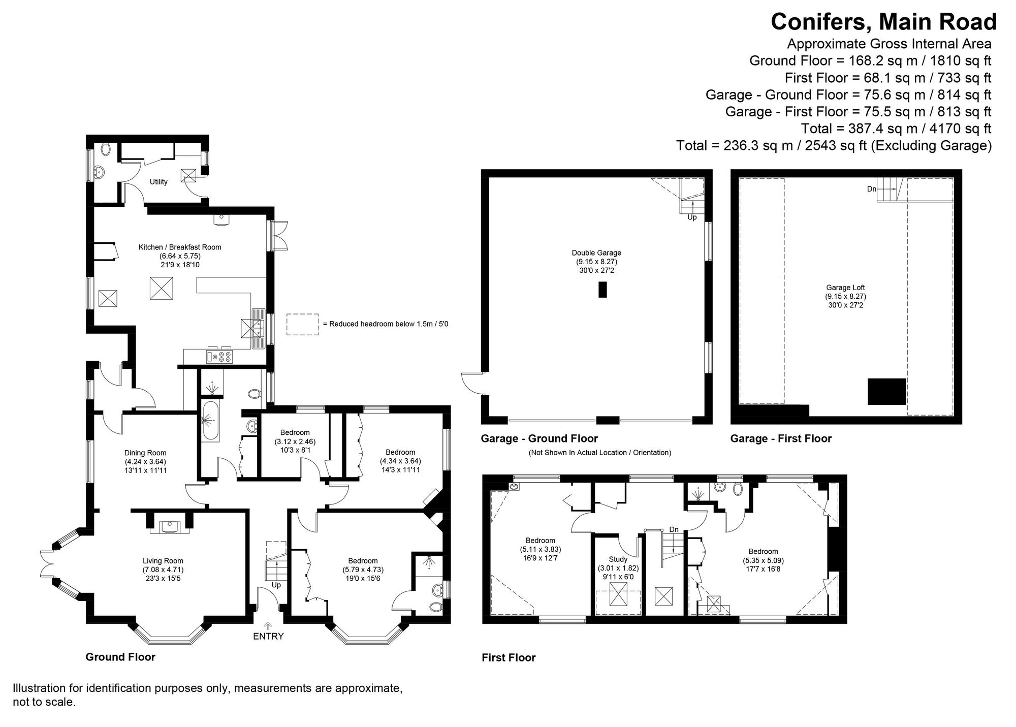 5 bed detached house for sale in Main Road, Pershore - Property floorplan