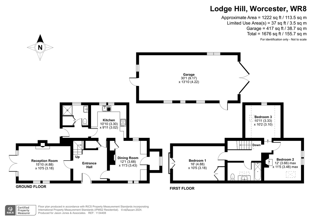 3 bed detached house for sale in Lodge Hill, Worcester - Property floorplan