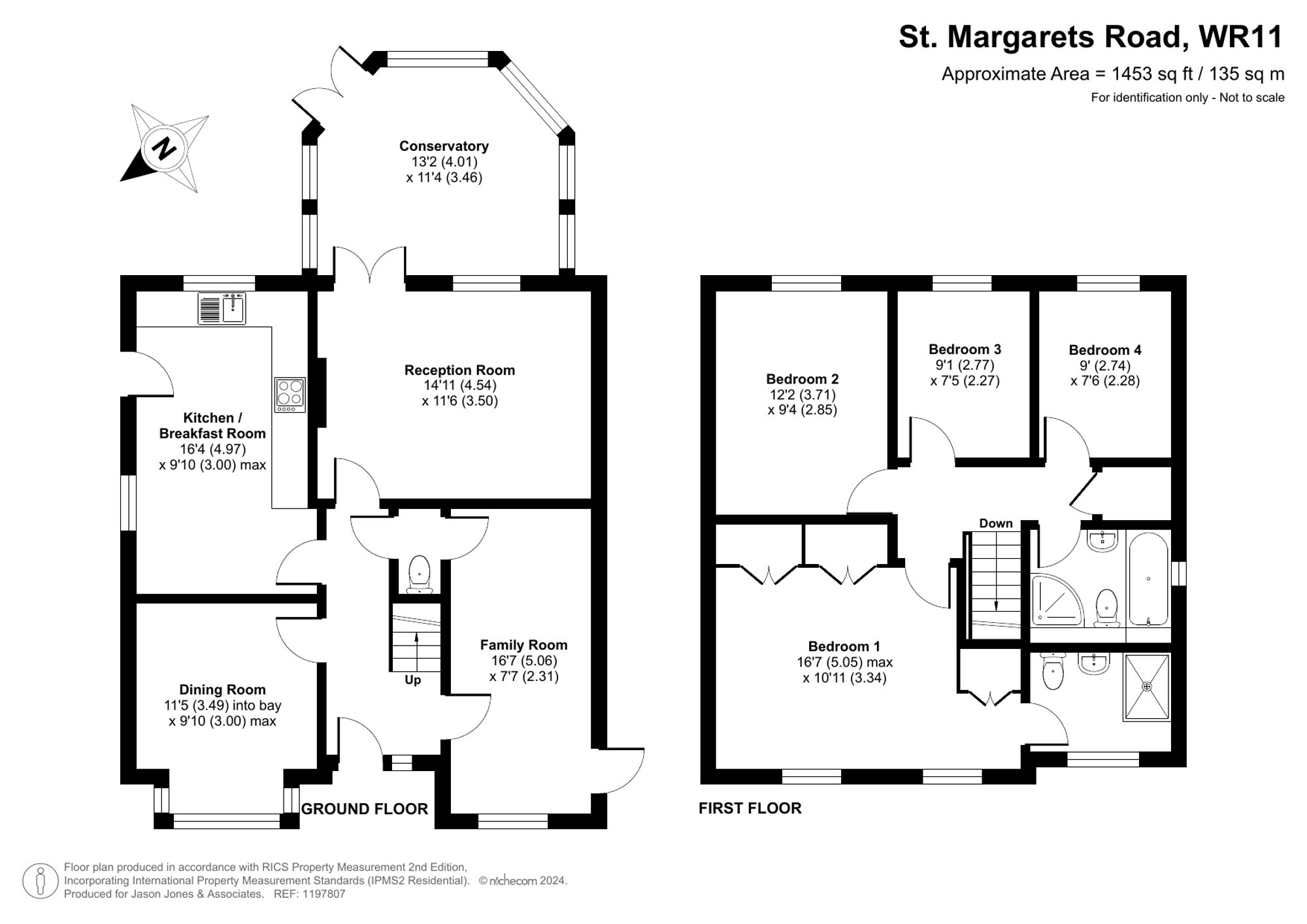 4 bed detached house to rent in St. Margarets Road, Evesham - Property floorplan