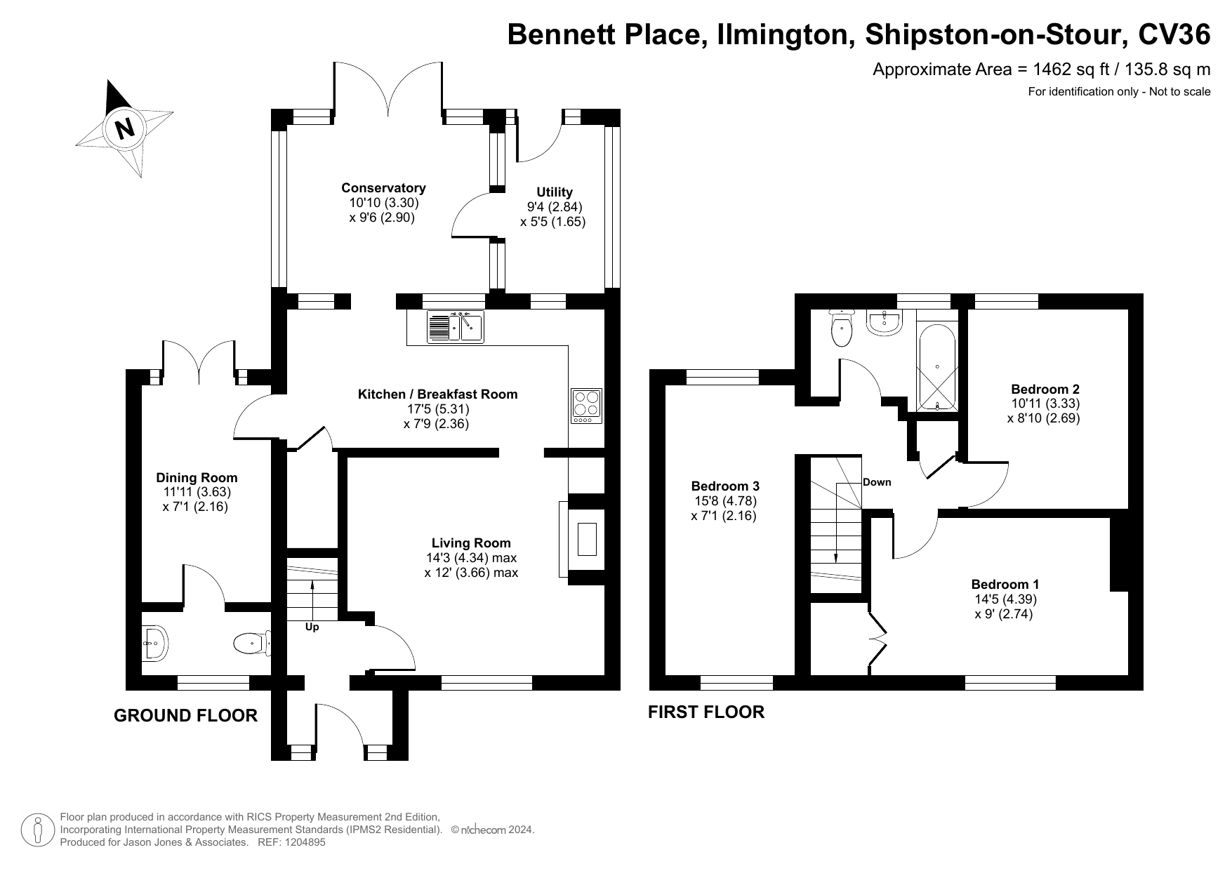 3 bed semi-detached house for sale in Bennett Place, Shipston-On-Stour - Property floorplan