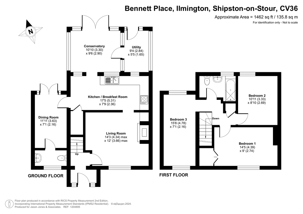 3 bed semi-detached house for sale in Bennett Place, Shipston-On-Stour - Property floorplan