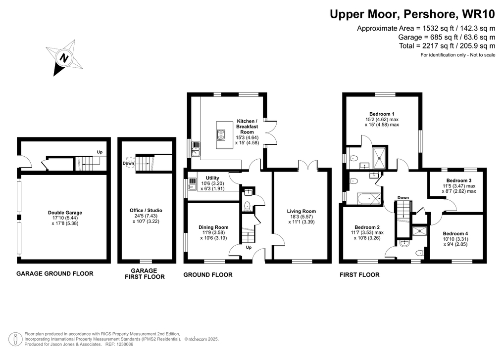 4 bed detached house for sale in Evesham Road, Upper Moor - Property floorplan