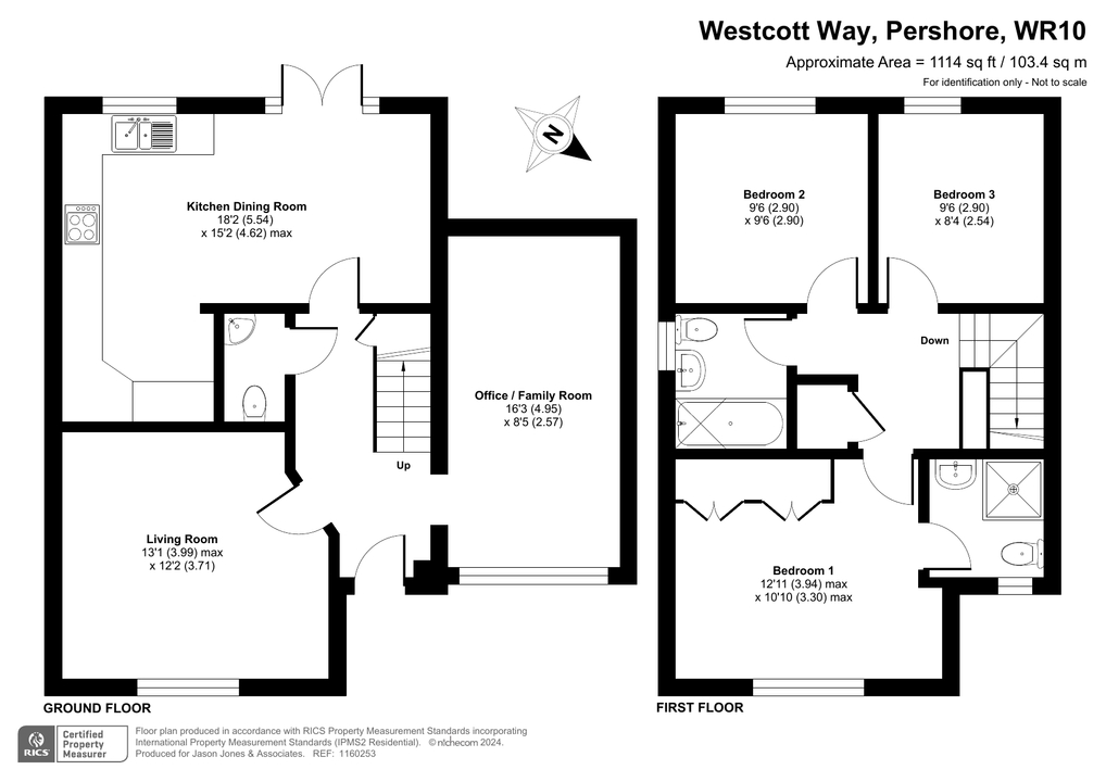 3 bed detached house for sale in Westcott Way, Pershore - Property floorplan