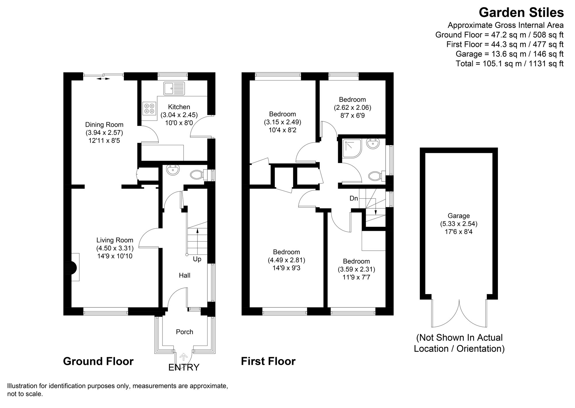 4 bed detached house for sale in Garden Stiles, Pershore - Property floorplan