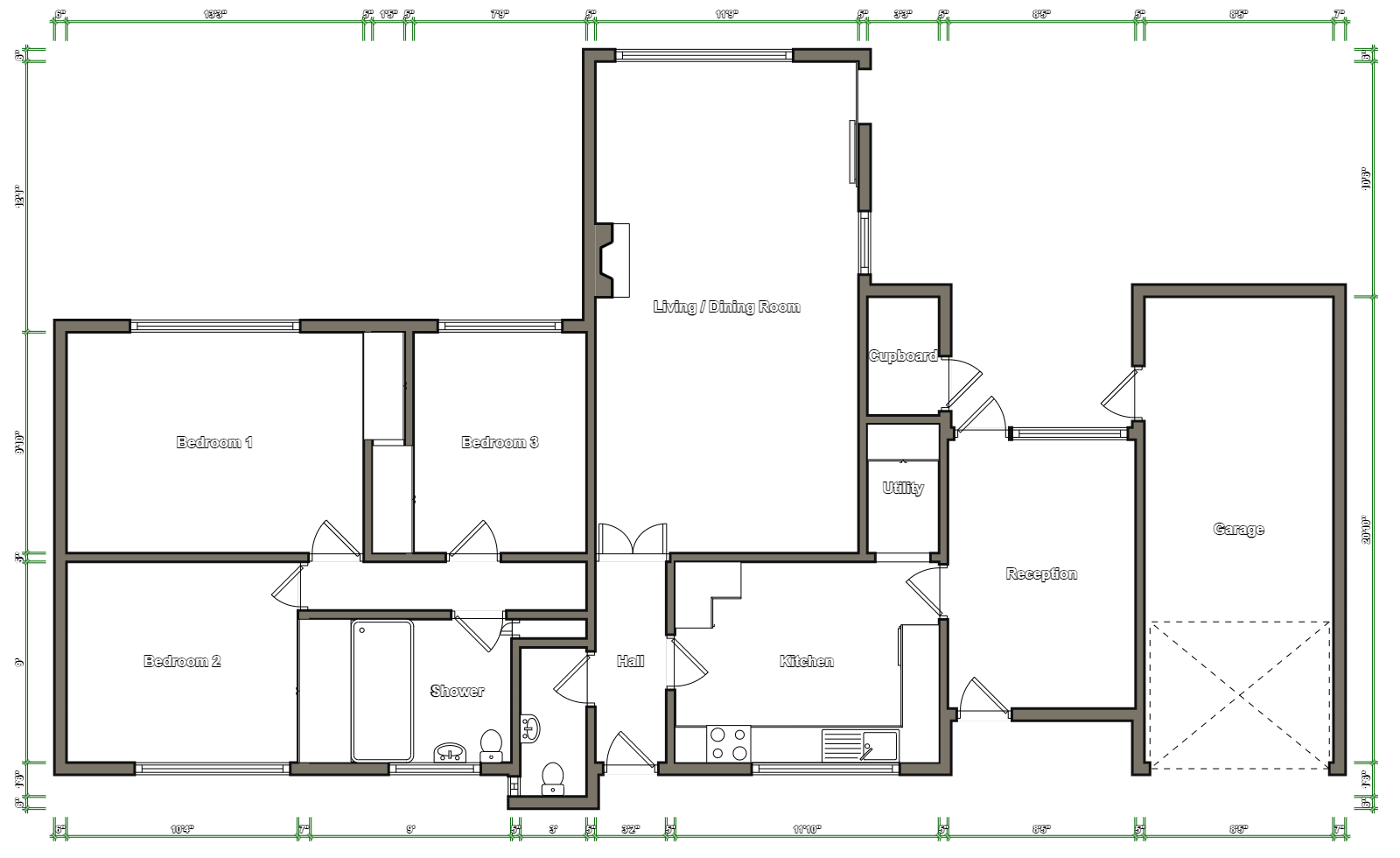 3 bed detached bungalow to rent in Manor Road, Eckington - Property floorplan