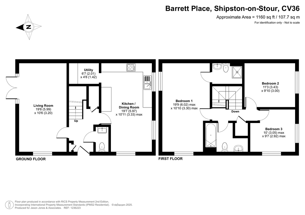 3 bed semi-detached house for sale in Barrett Place, Shipston-On-Stour - Property floorplan