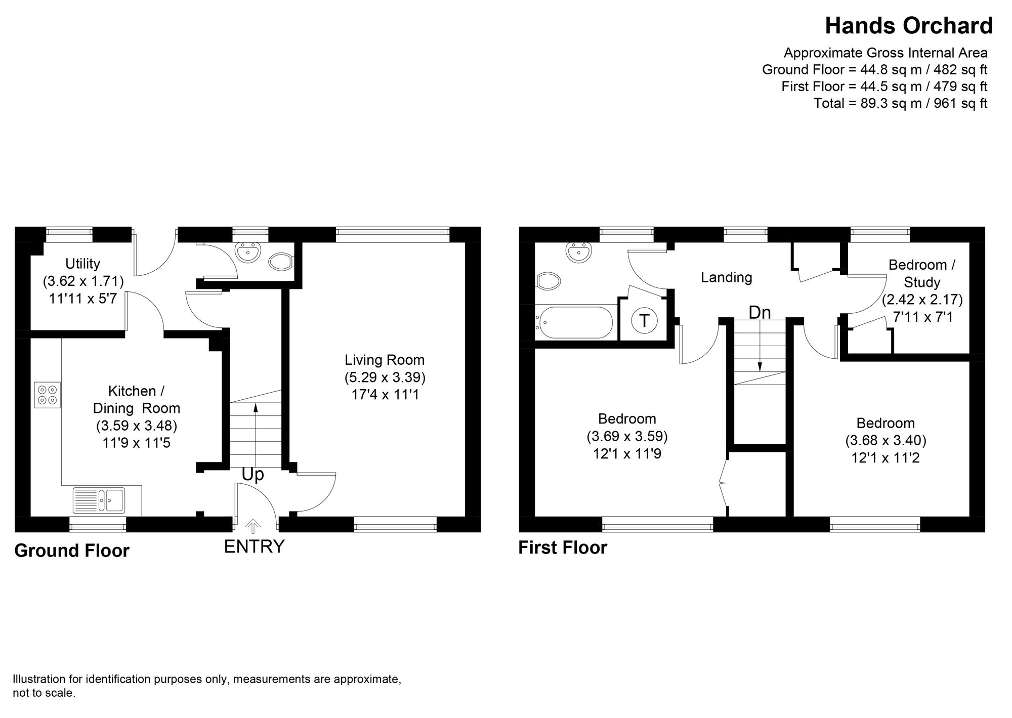 3 bed semi-detached house for sale in Hands Orchard, Pershore - Property floorplan