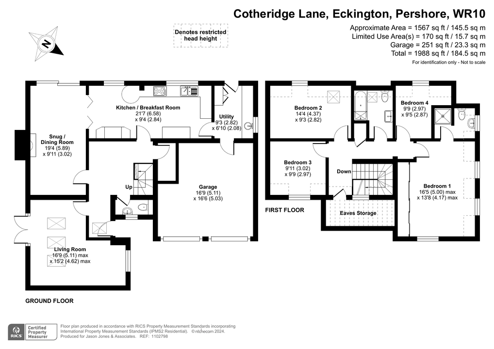 4 bed detached house for sale in Cotheridge Lane, Eckington - Property floorplan