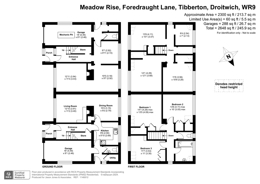 3 bed detached house for sale in Foredraught Lane, Droitwich - Property floorplan