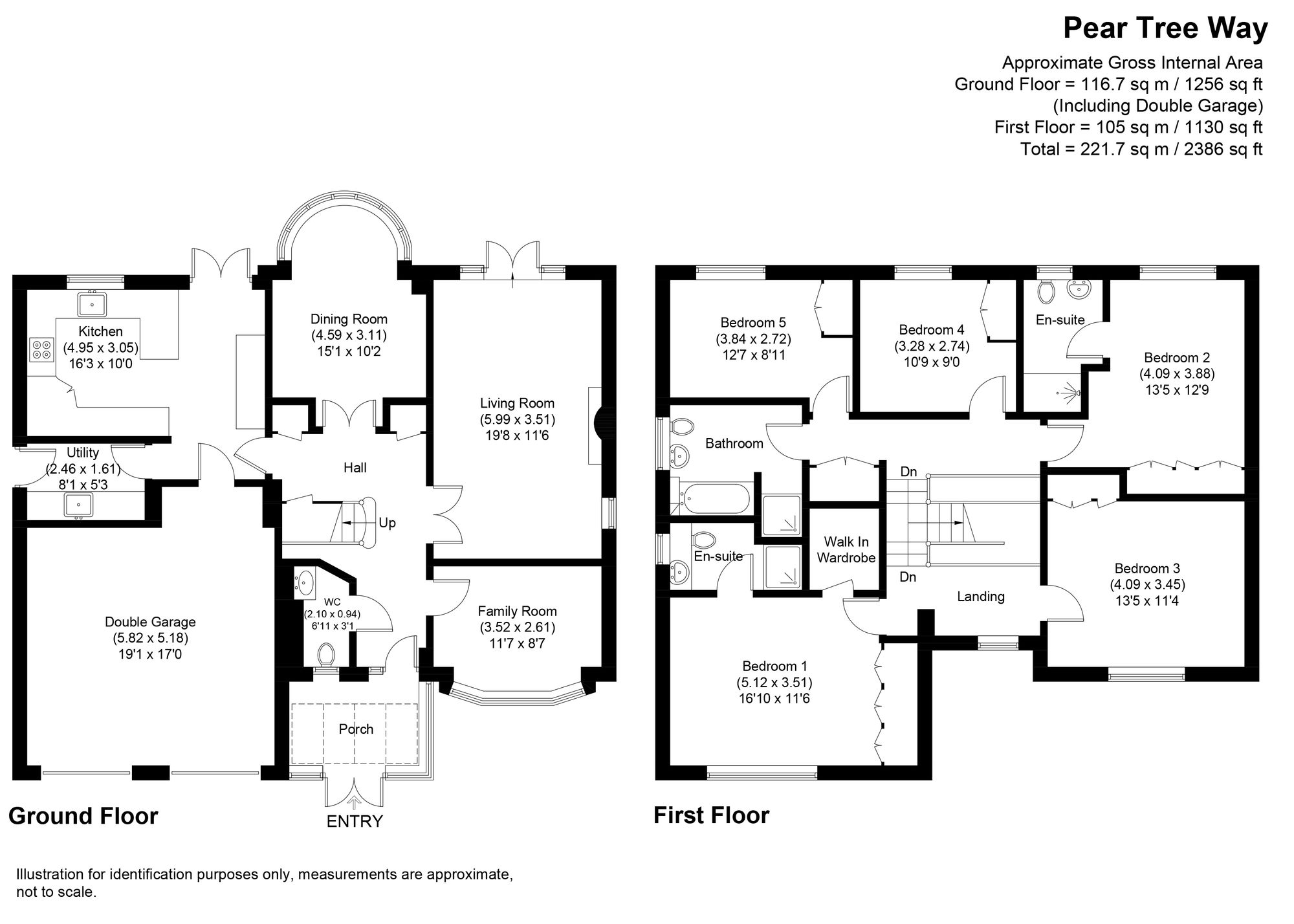 5 bed detached house for sale in Pear Tree Way, Droitwich - Property floorplan