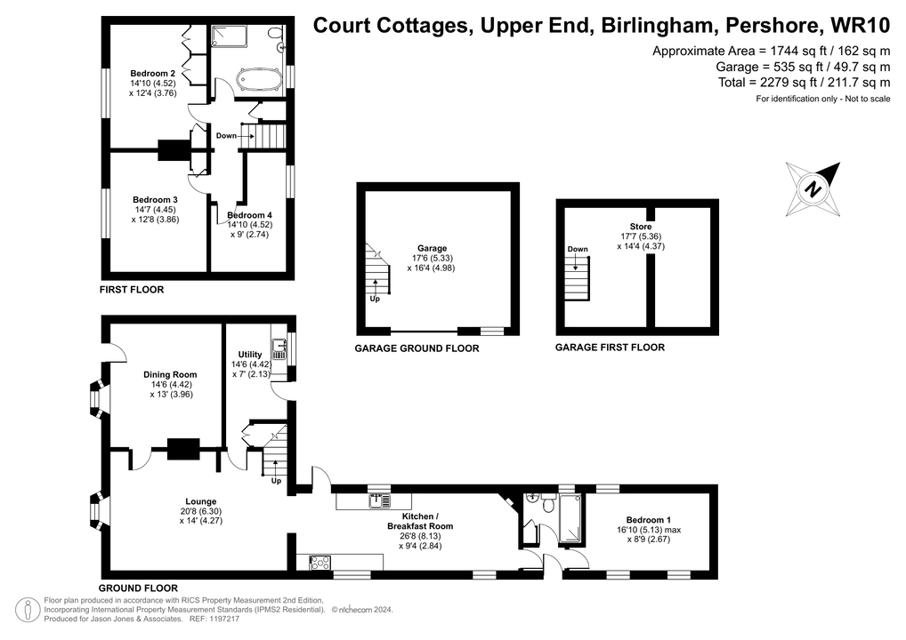 4 bed end of terrace house for sale in Court Cottages, Pershore - Property floorplan