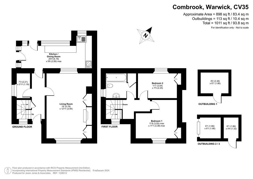 2 bed semi-detached house for sale in Combrook, Warwick - Property floorplan