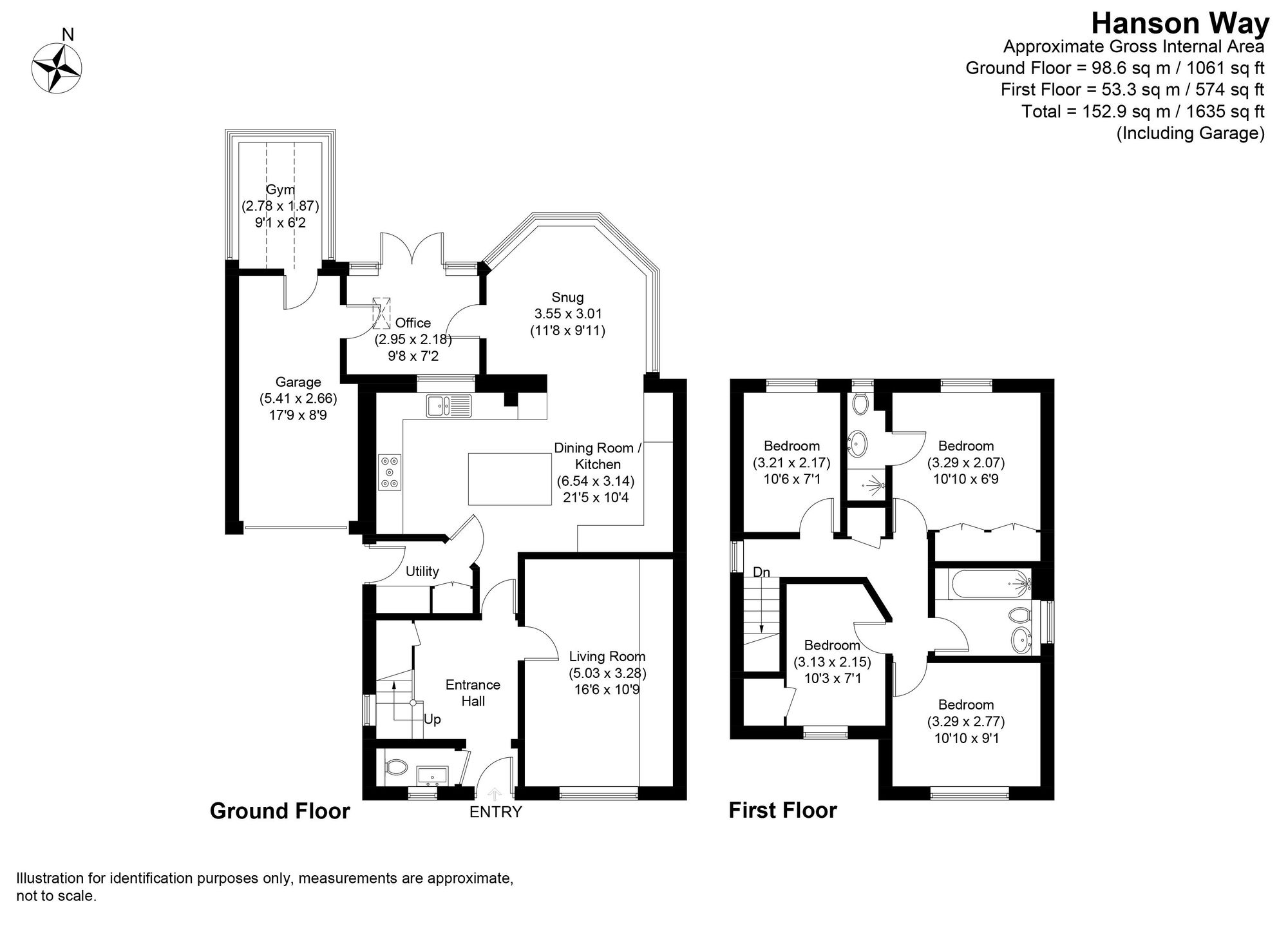 4 bed detached house for sale in Hanson Way, Pershore - Property floorplan