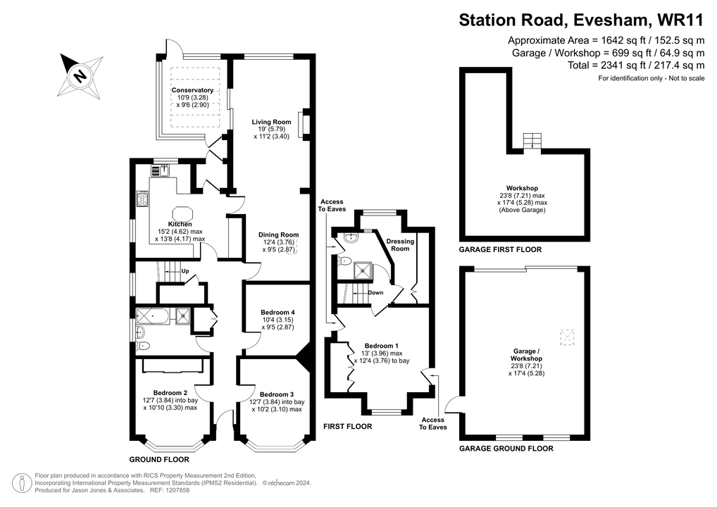 4 bed detached bungalow for sale in Station Road, Evesham - Property floorplan