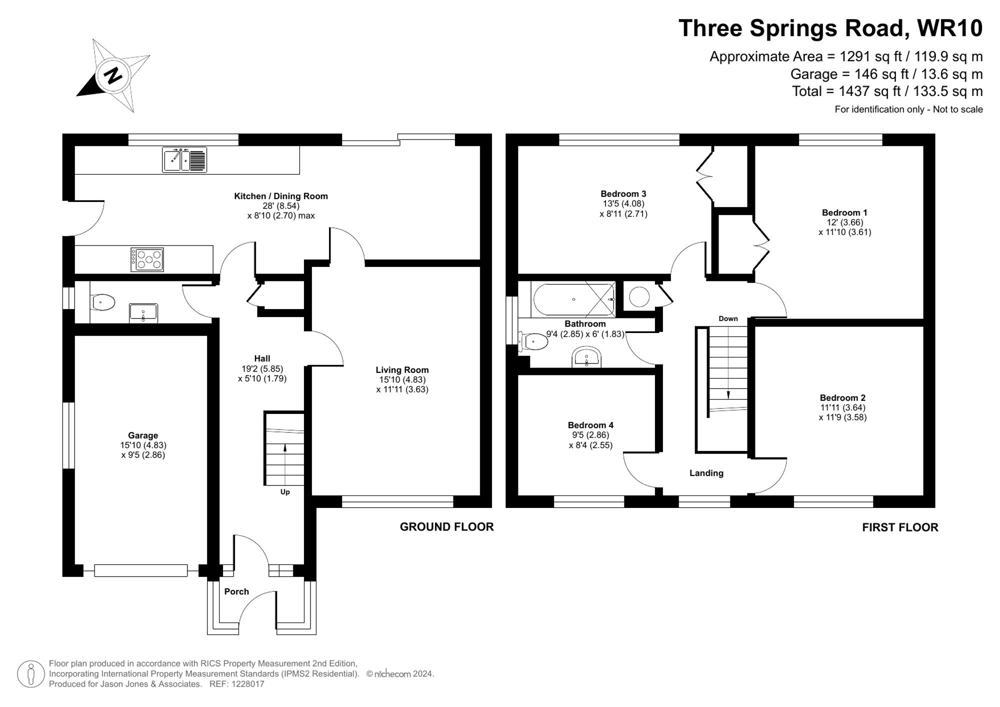 4 bed detached house to rent in Three Springs Road, Pershore - Property floorplan