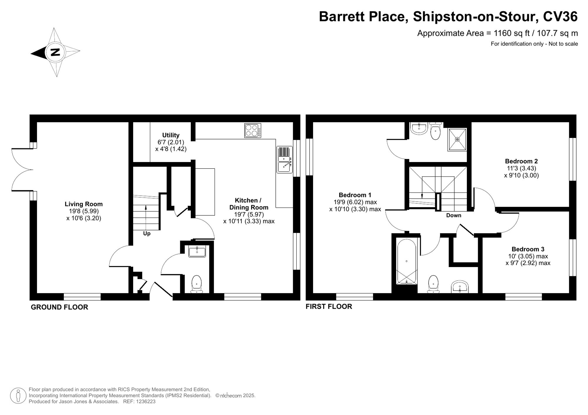 3 bed semi-detached house for sale in Barrett Place, Shipston-On-Stour - Property floorplan