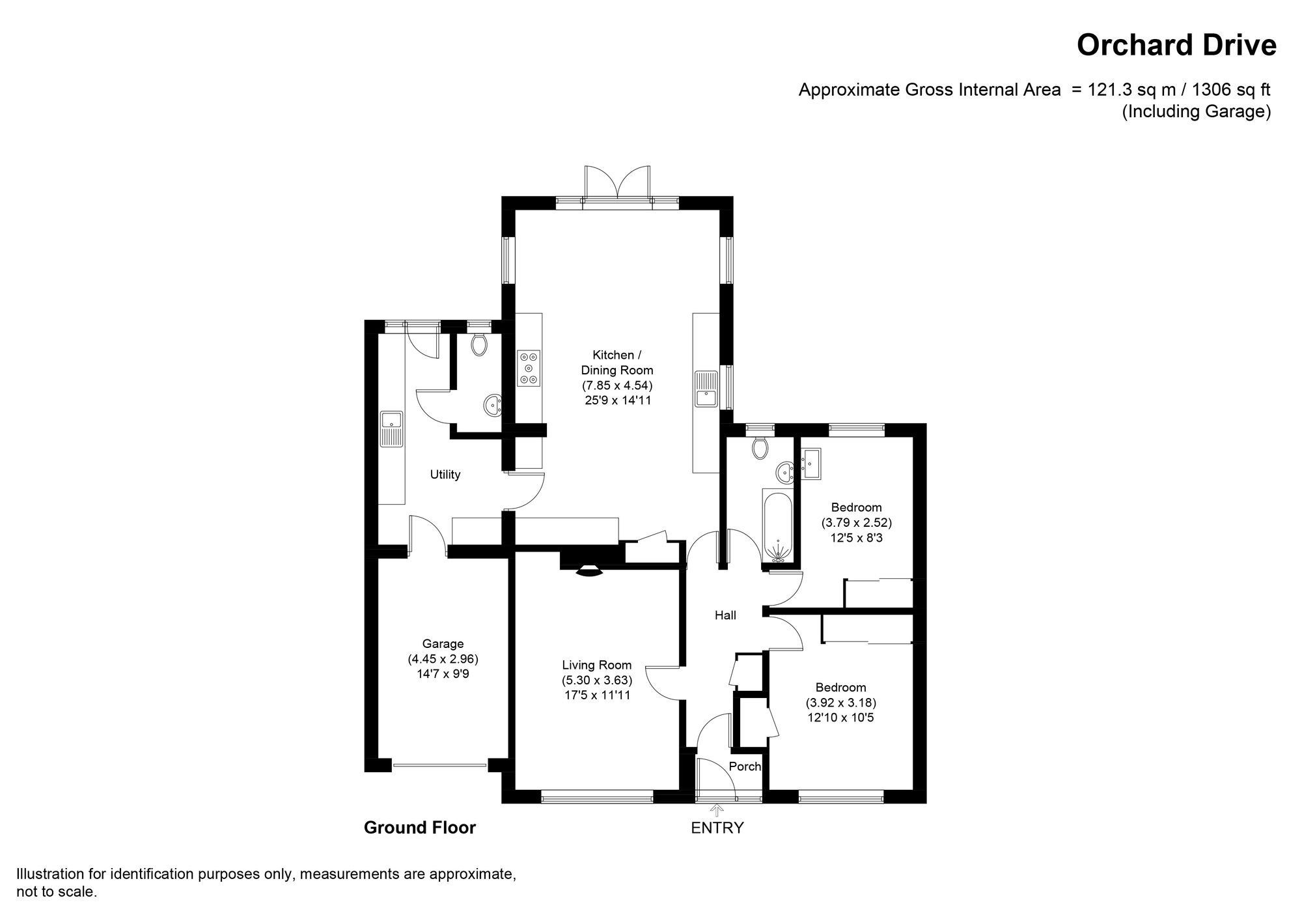 2 bed detached bungalow for sale in Orchard Drive, Pershore - Property floorplan
