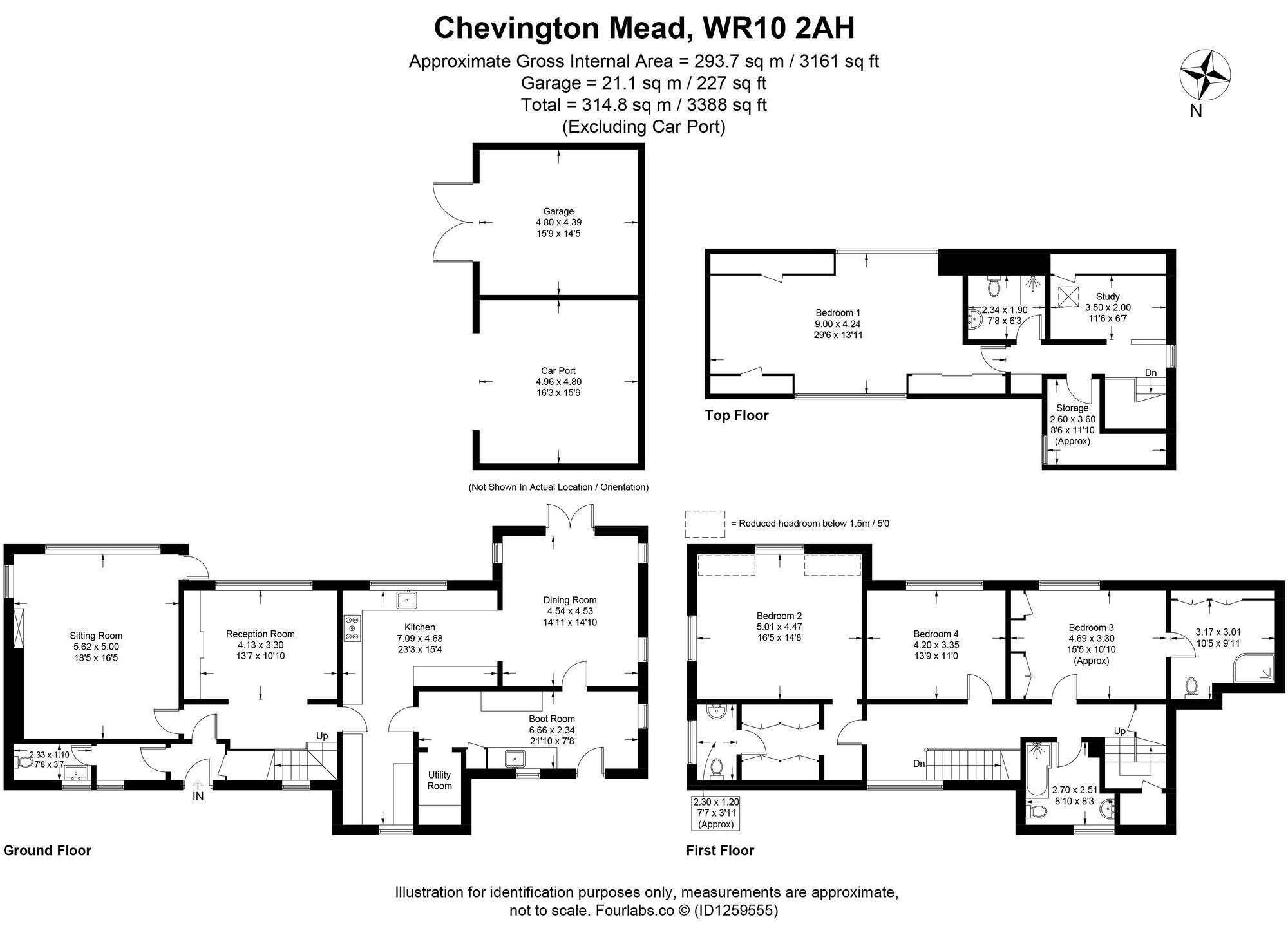 4 bed detached house for sale in Brickyard Lane, Pershore - Property floorplan