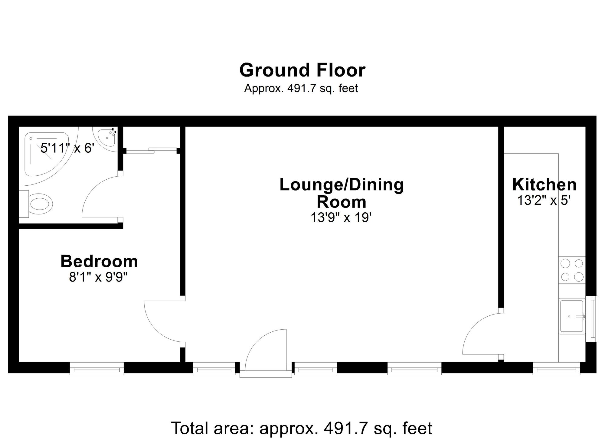 1 bed flat to rent in Church Lane, Worcester - Property floorplan