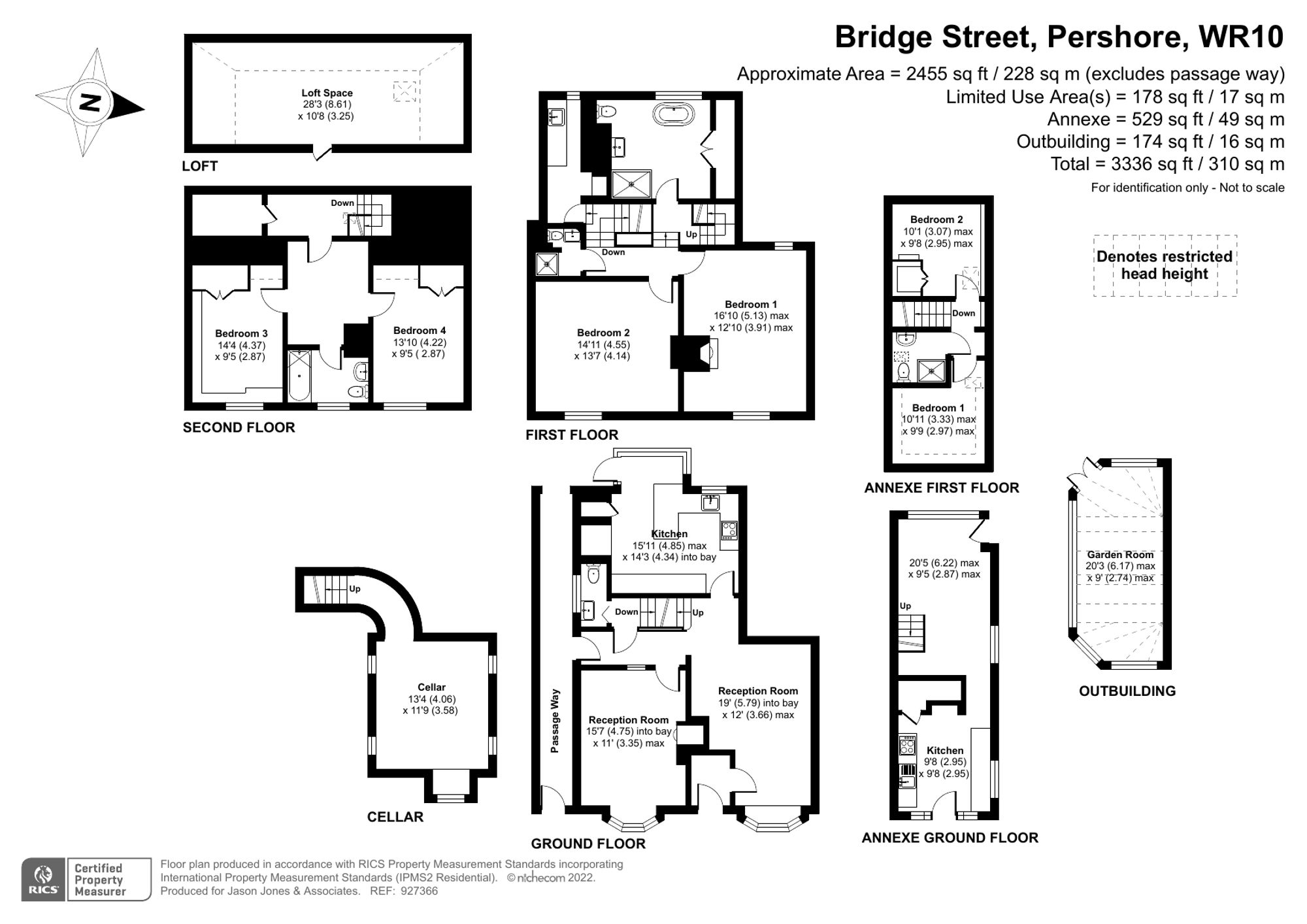4 bed mid-terraced house for sale in Bridge Street, Pershore - Property floorplan