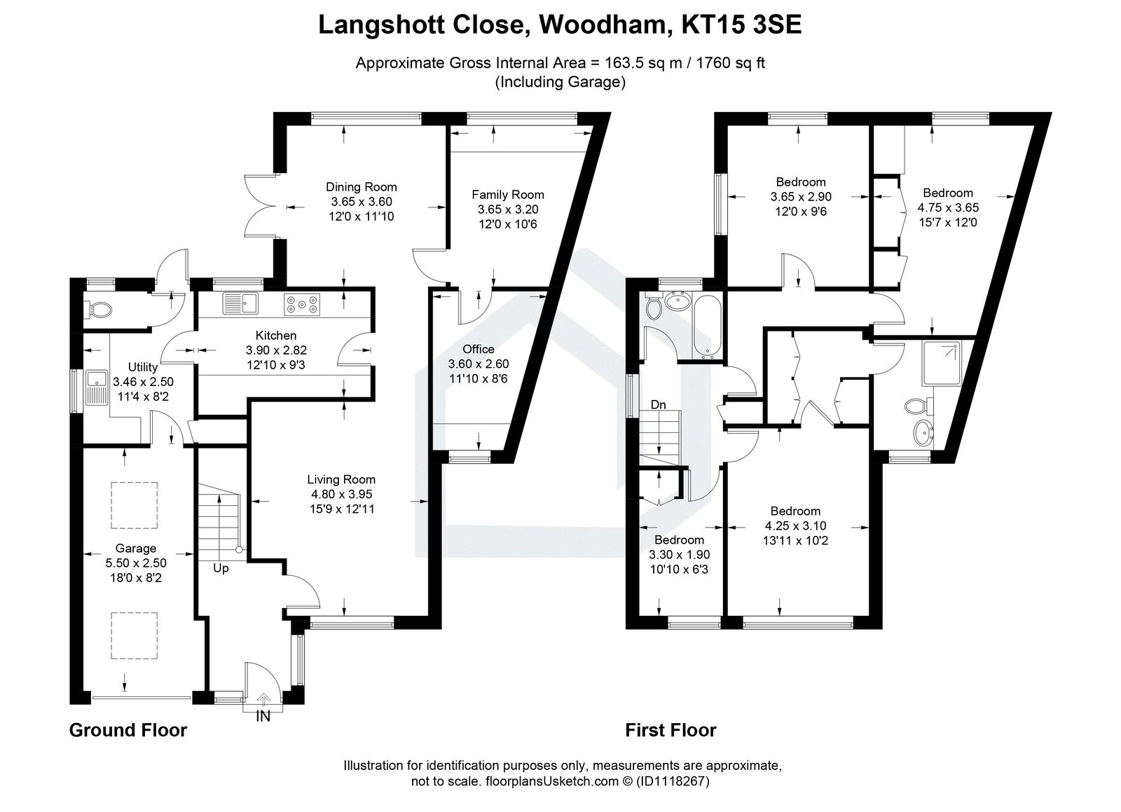 4 bed detached house for sale in Langshott Close, West Byfleet - Property floorplan