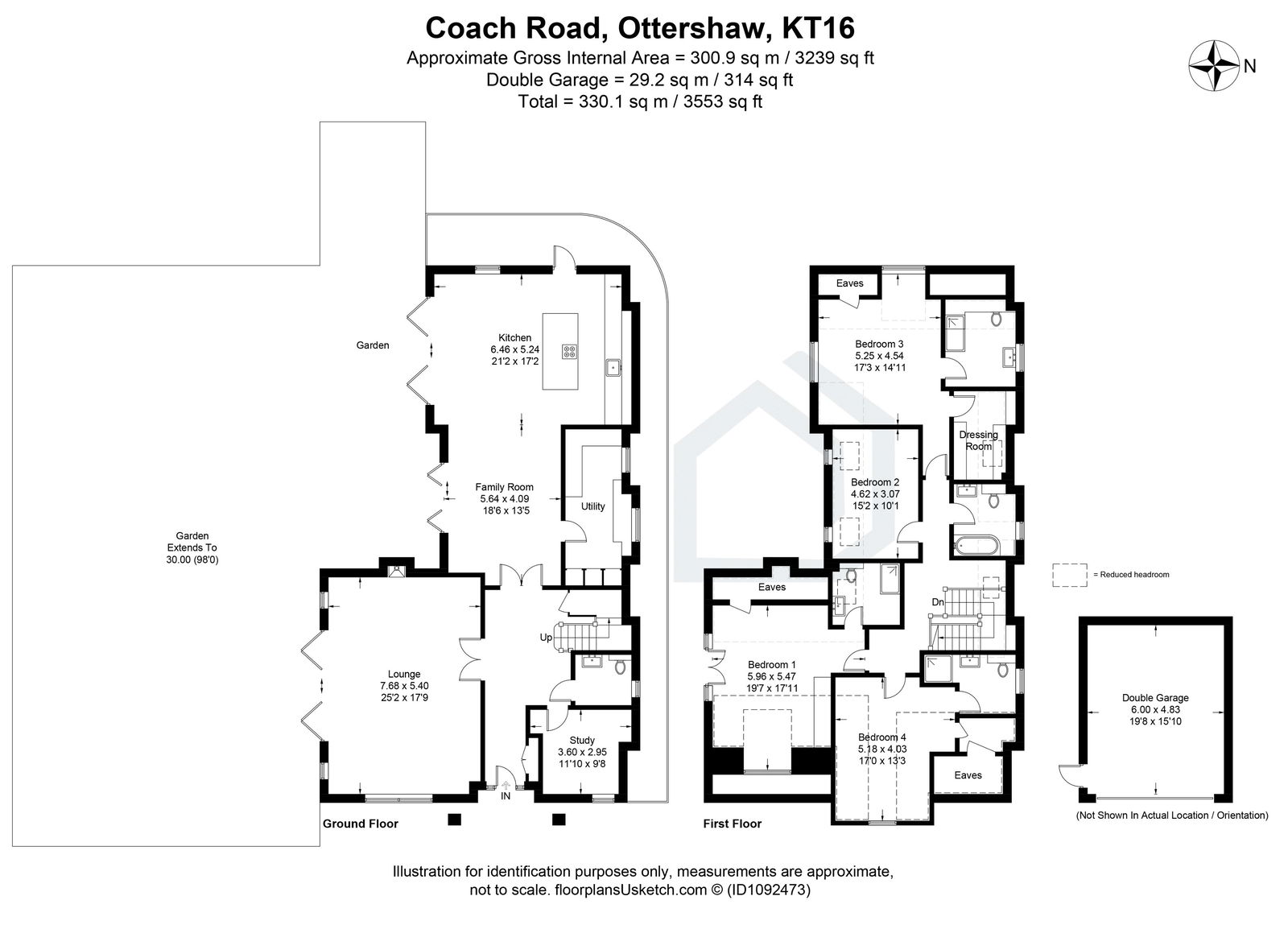 5 bed detached house for sale in Coach Road, Chertsey - Property floorplan