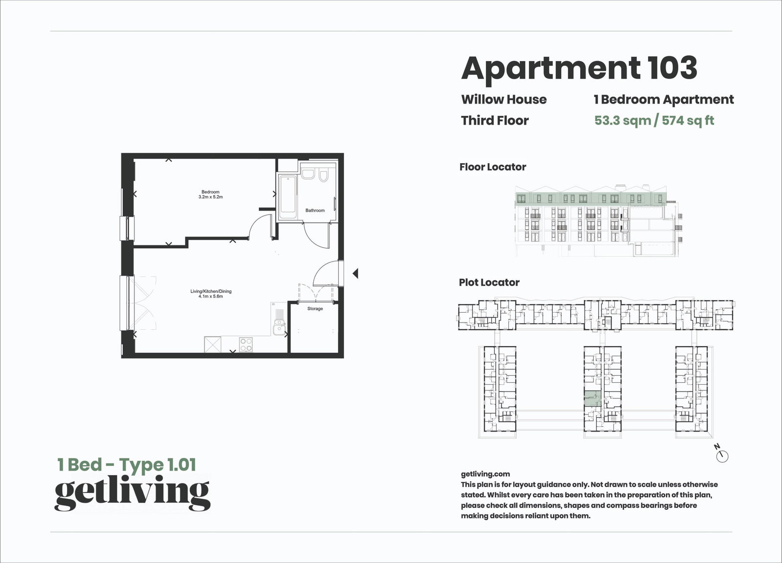1 bed flat to rent in Randalls Way, Leatherhead - Property floorplan
