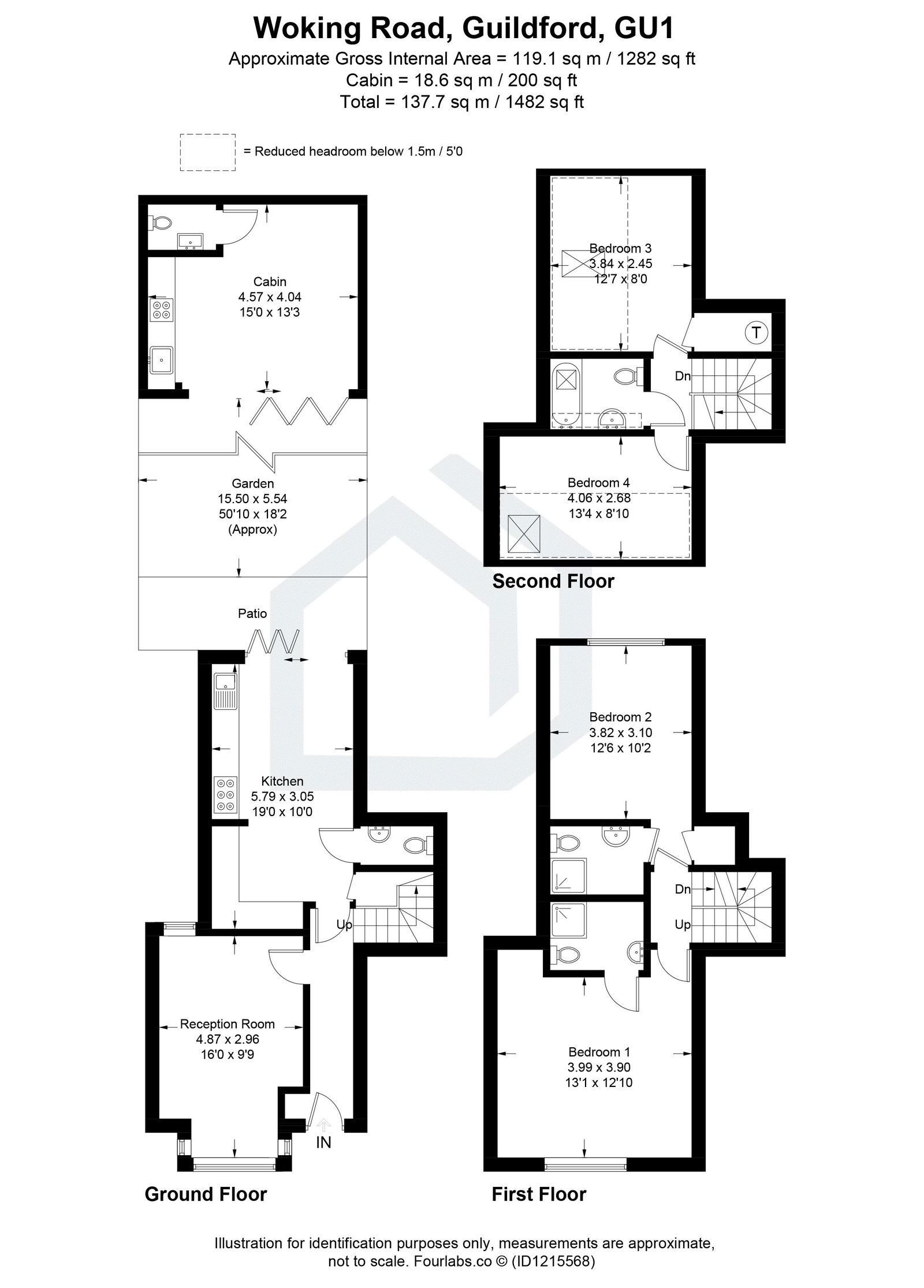 4 bed semi-detached house to rent in Woking Road, Guildford - Property floorplan