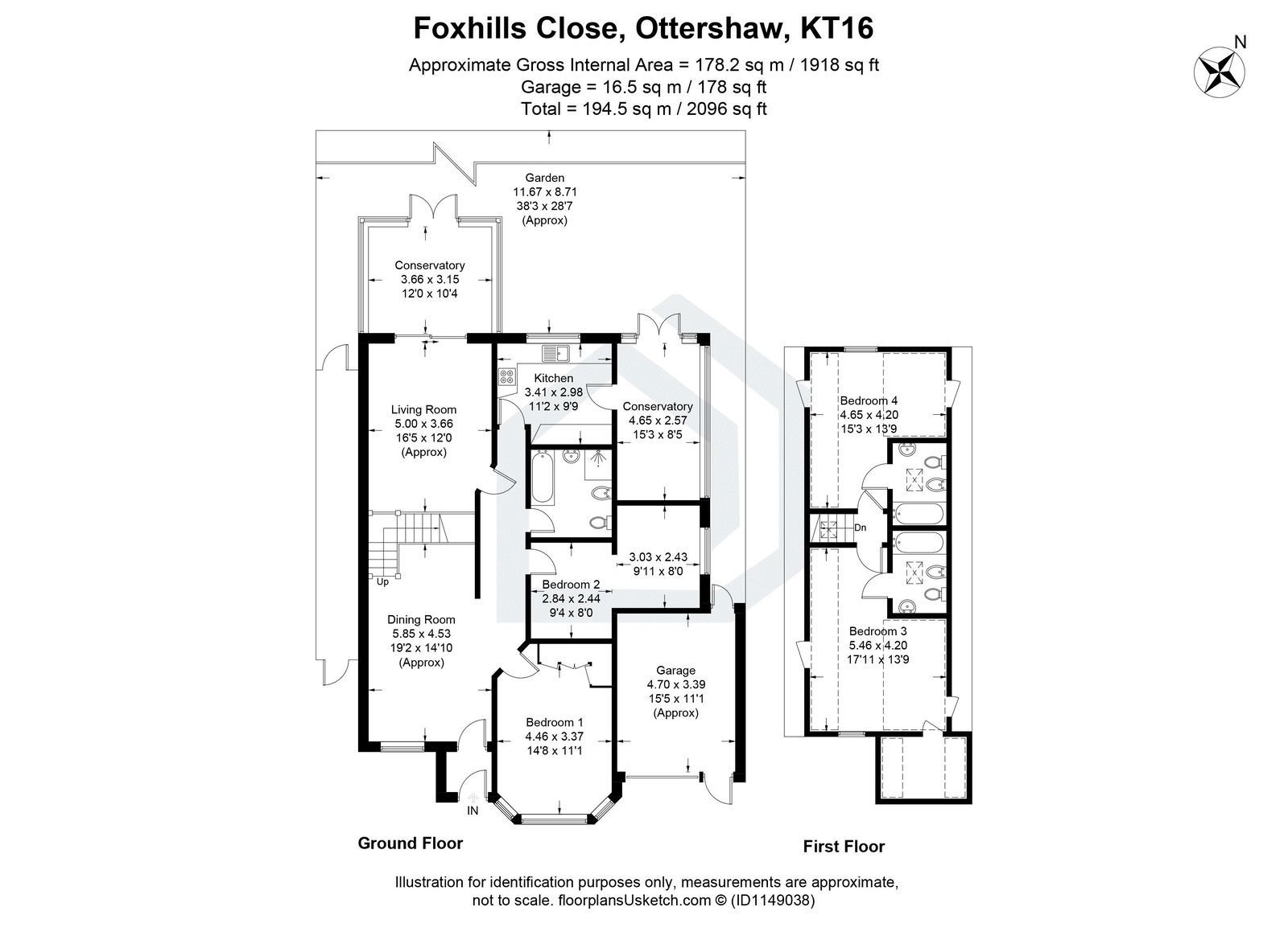 4 bed bungalow for sale in Foxhills Close, Chertsey - Property floorplan