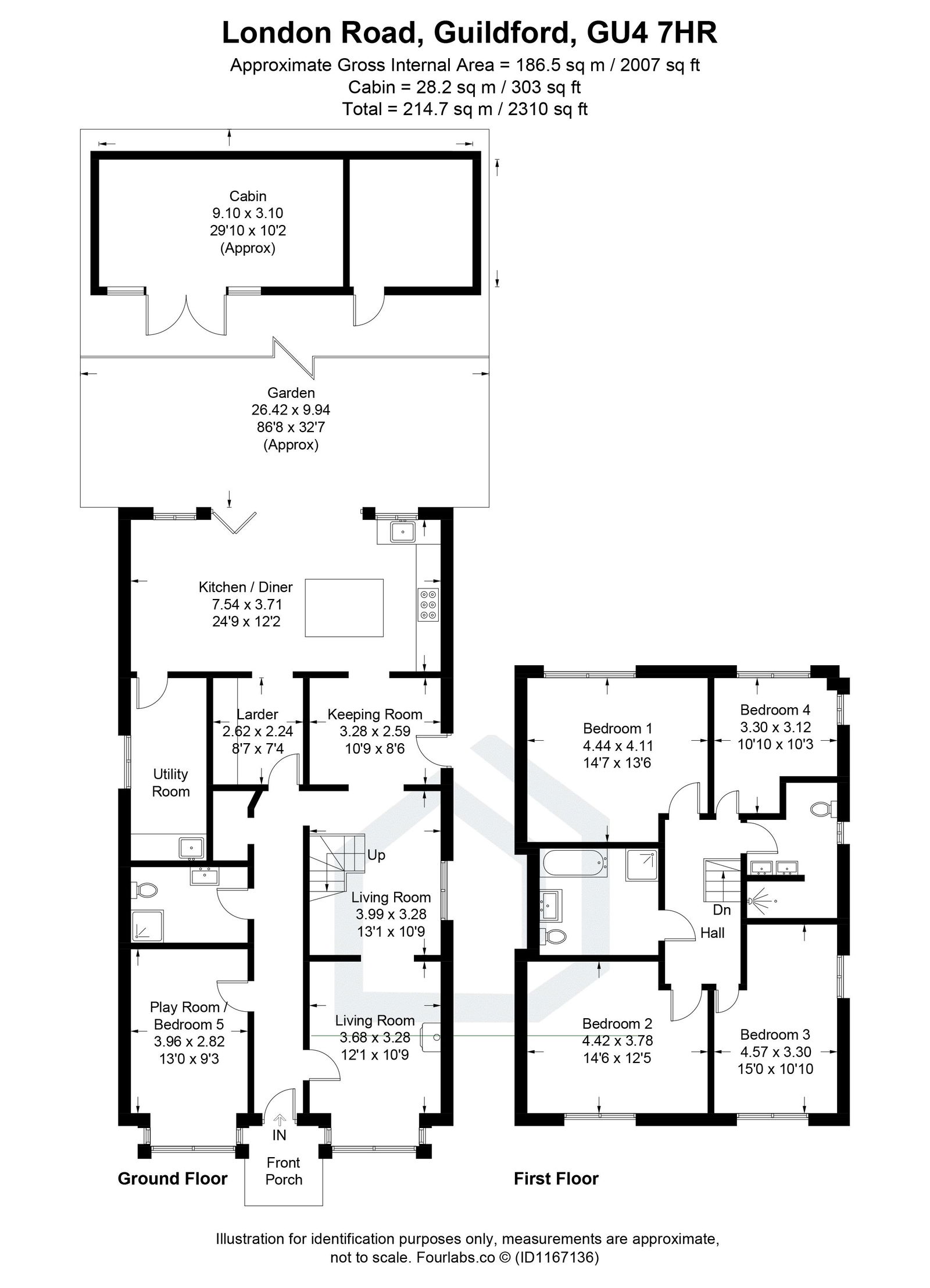 5 bed detached house for sale in London Road, Guildford - Property floorplan