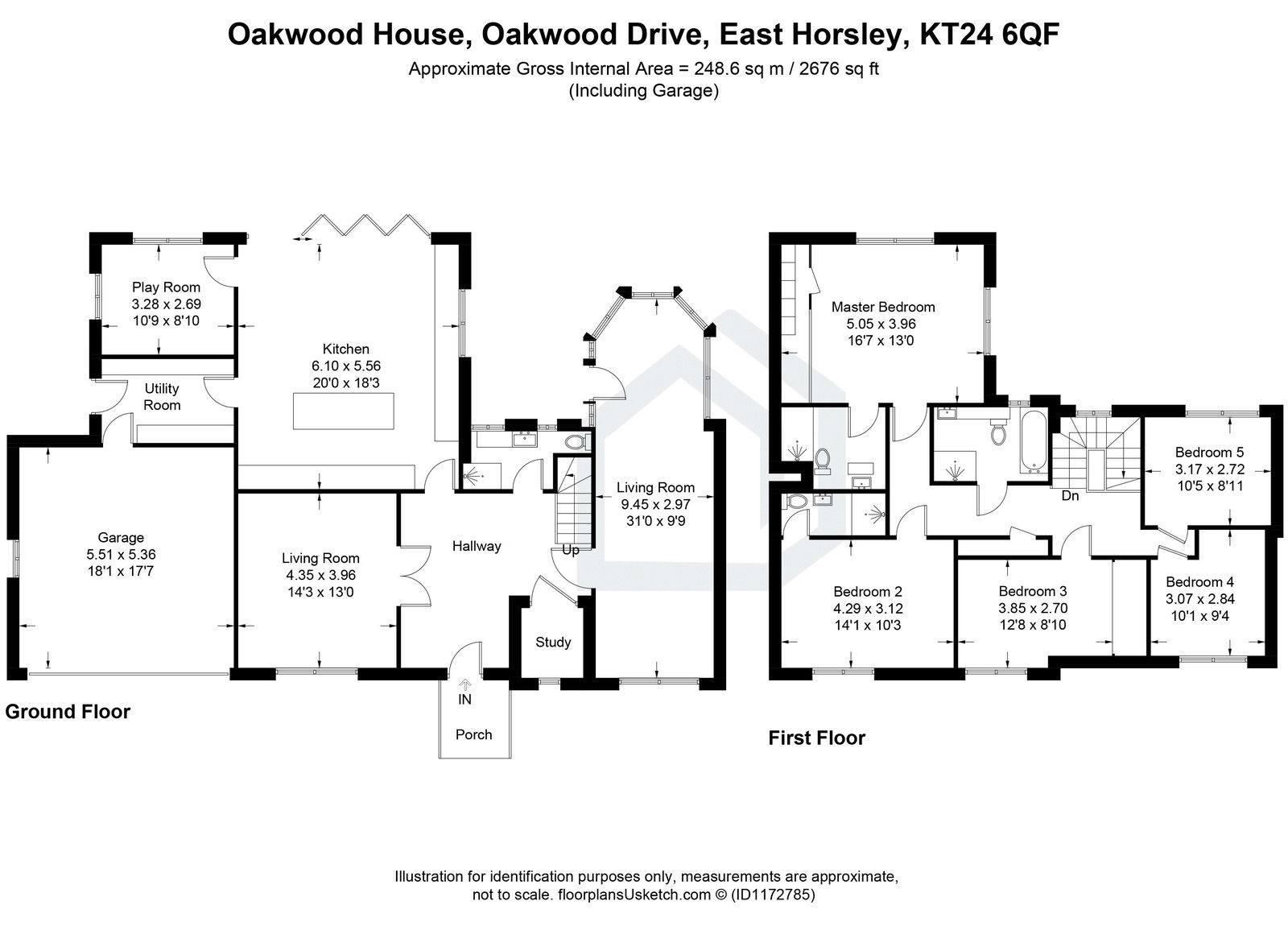 5 bed detached house for sale in Oakwood Drive, Leatherhead - Property floorplan