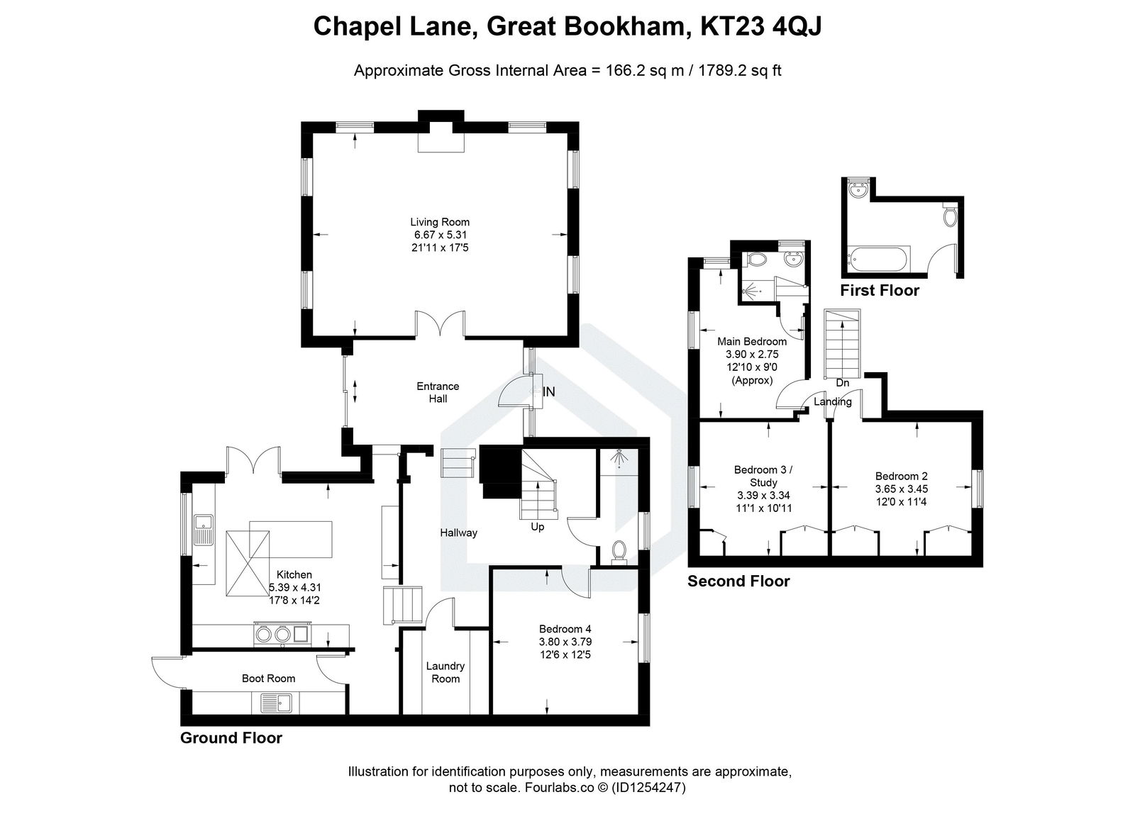 4 bed semi-detached house to rent in Chapel Lane, Leatherhead - Property floorplan
