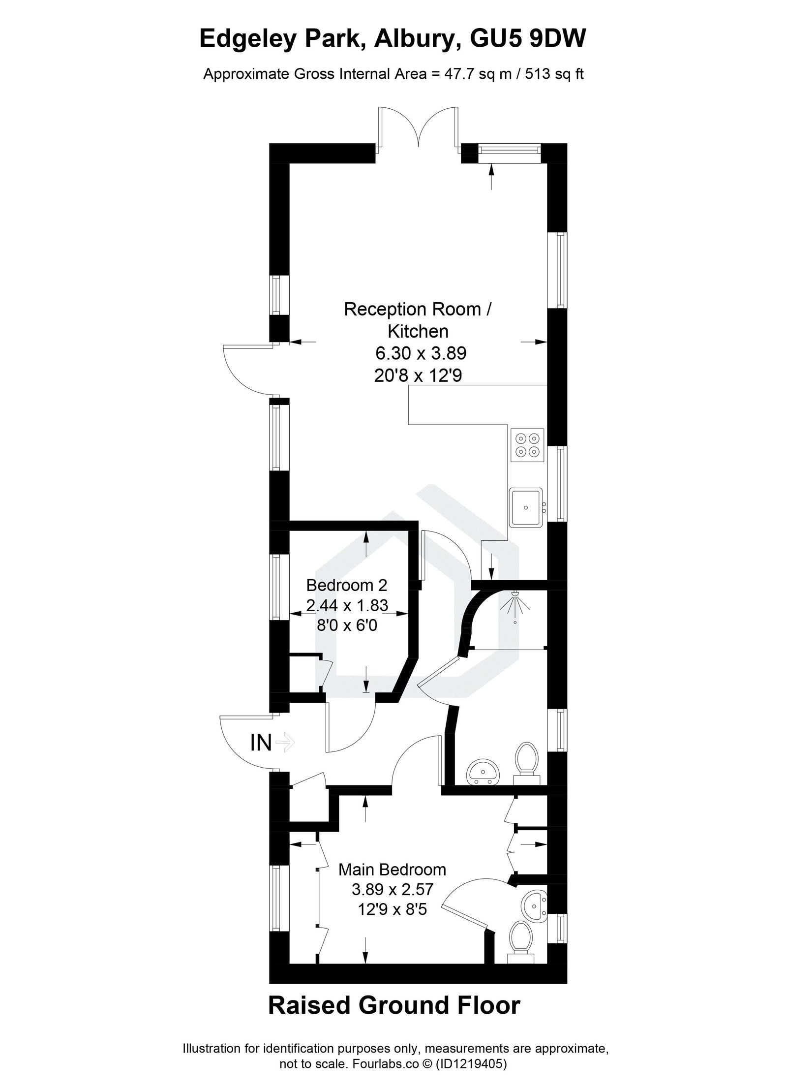 2 bed for sale in Farley Green, Guildford - Property floorplan