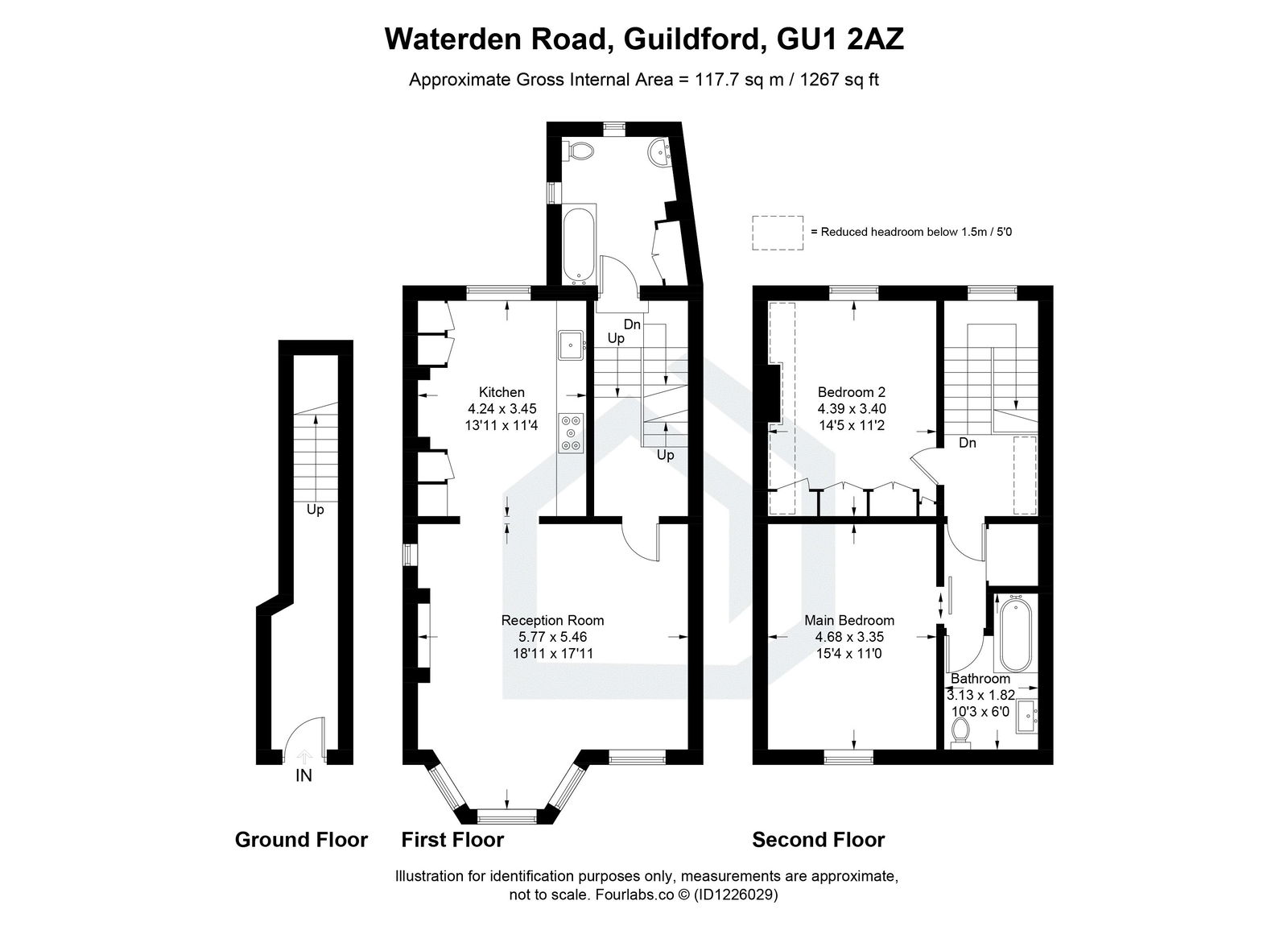 2 bed maisonette for sale in Waterden Road, Guildford - Property floorplan