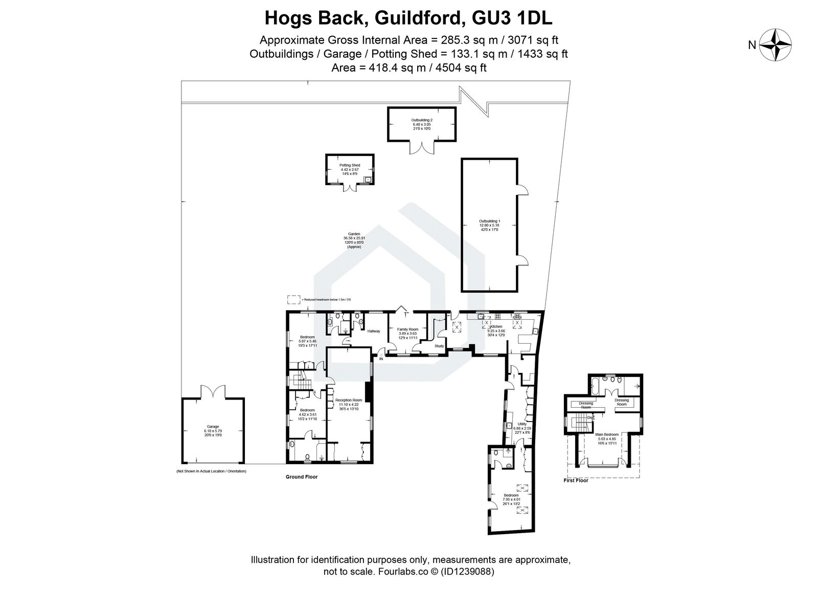 4 bed detached house for sale in Hogs Back, Guildford - Property floorplan