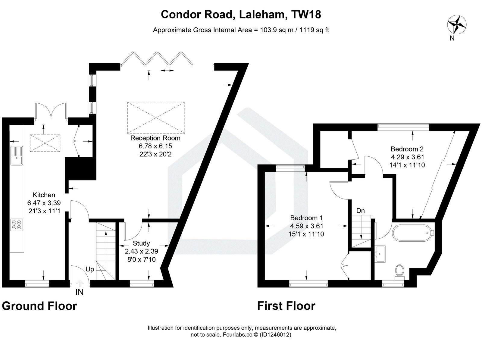 2 bed detached house for sale in Condor Road, Staines-upon-thames - Property floorplan