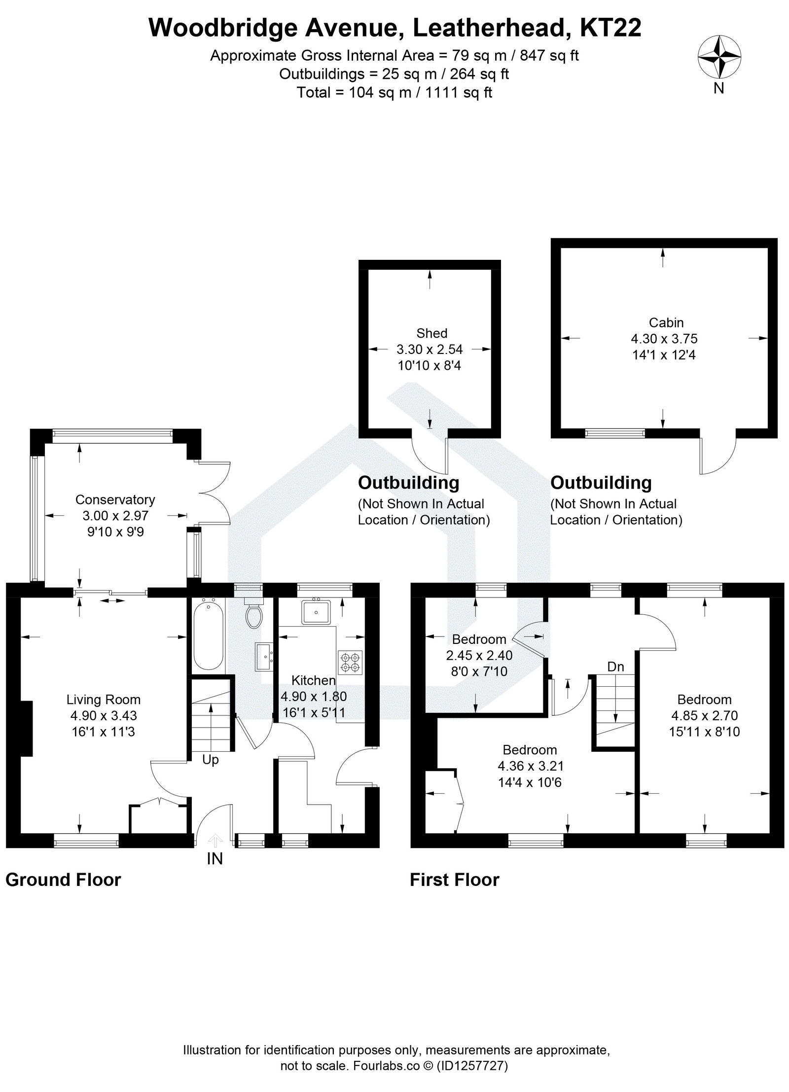3 bed end of terrace house for sale in Woodbridge Avenue, Leatherhead - Property floorplan