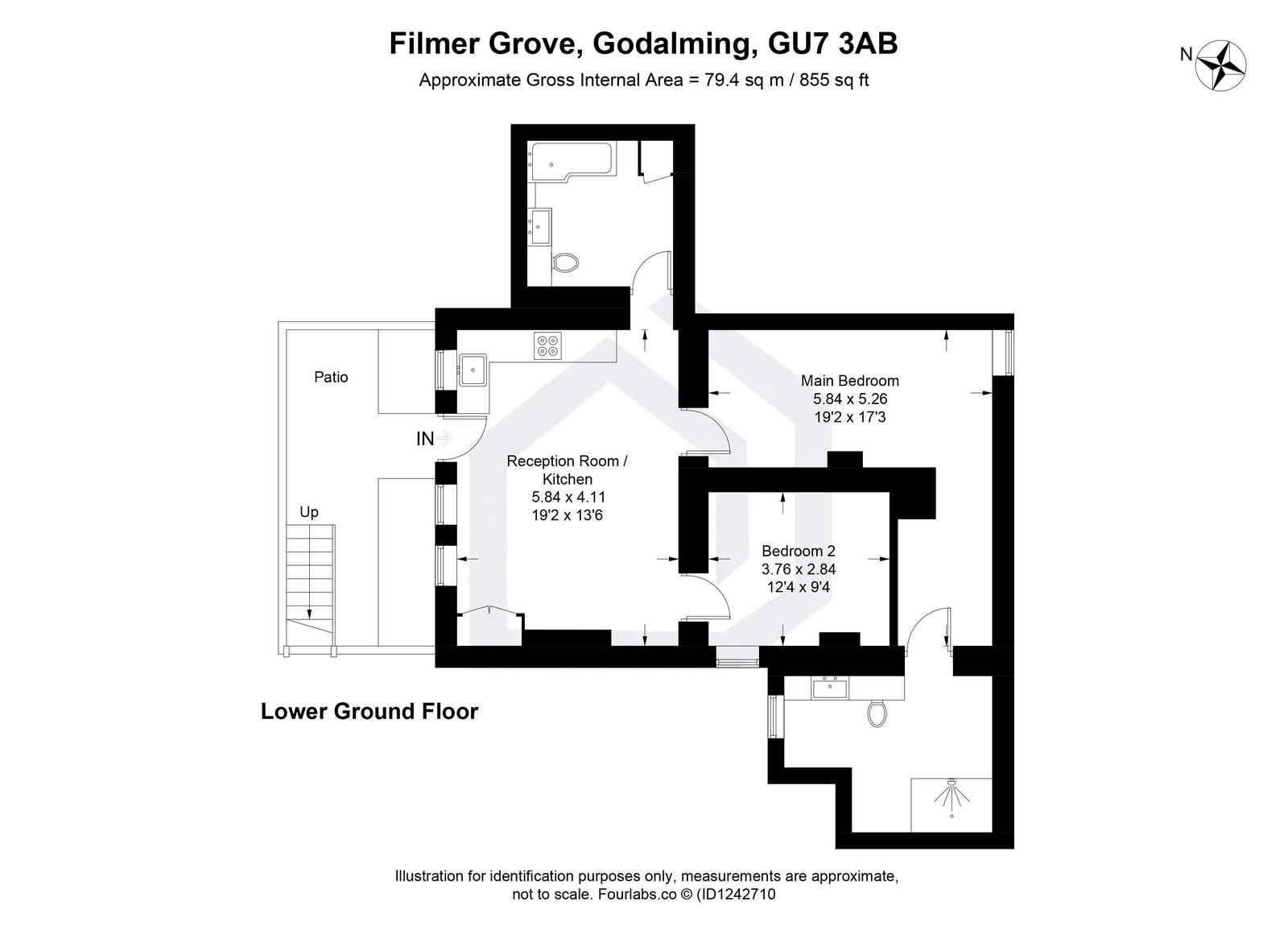 2 bed apartment for sale in Filmer Grove, Godalming - Property floorplan