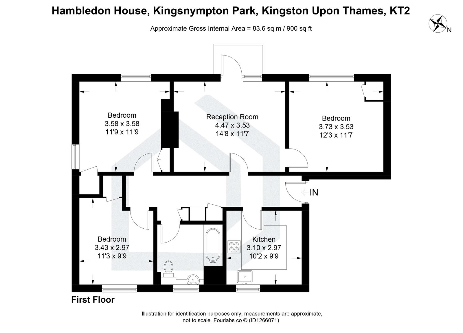 3 bed flat for sale in Kingsnympton Park, Kingston Upon Thames - Property floorplan
