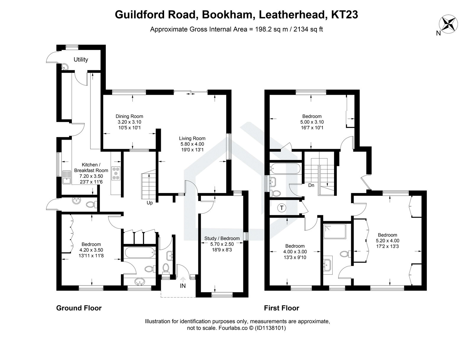 5 bed detached house to rent in Guildford Road, Leatherhead - Property floorplan