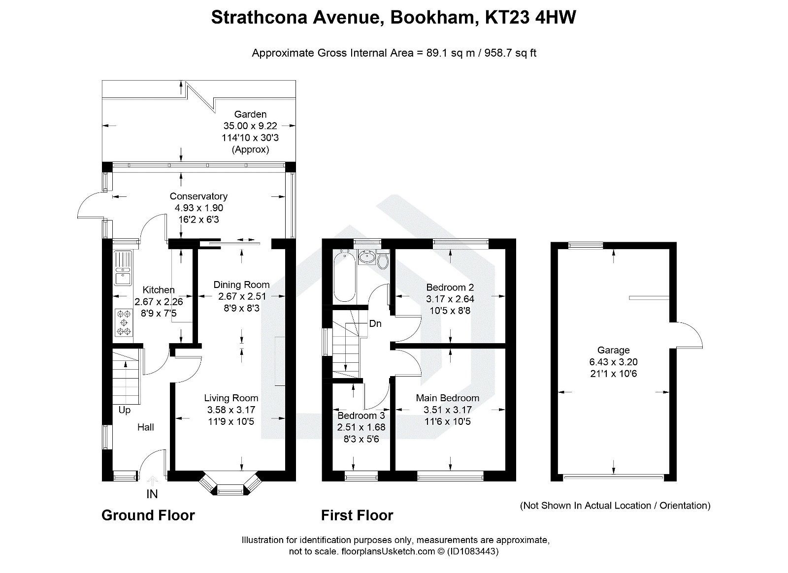 3 bed semi-detached house for sale in Strathcona Avenue, Leatherhead - Property floorplan