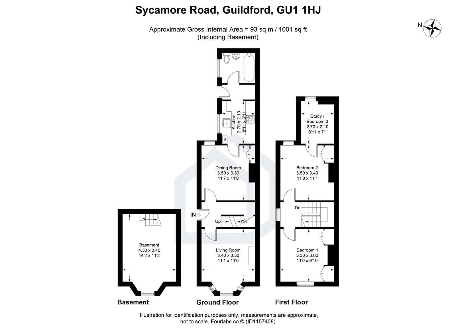 2 bed semi-detached house to rent in Sycamore Road, Guildford - Property floorplan