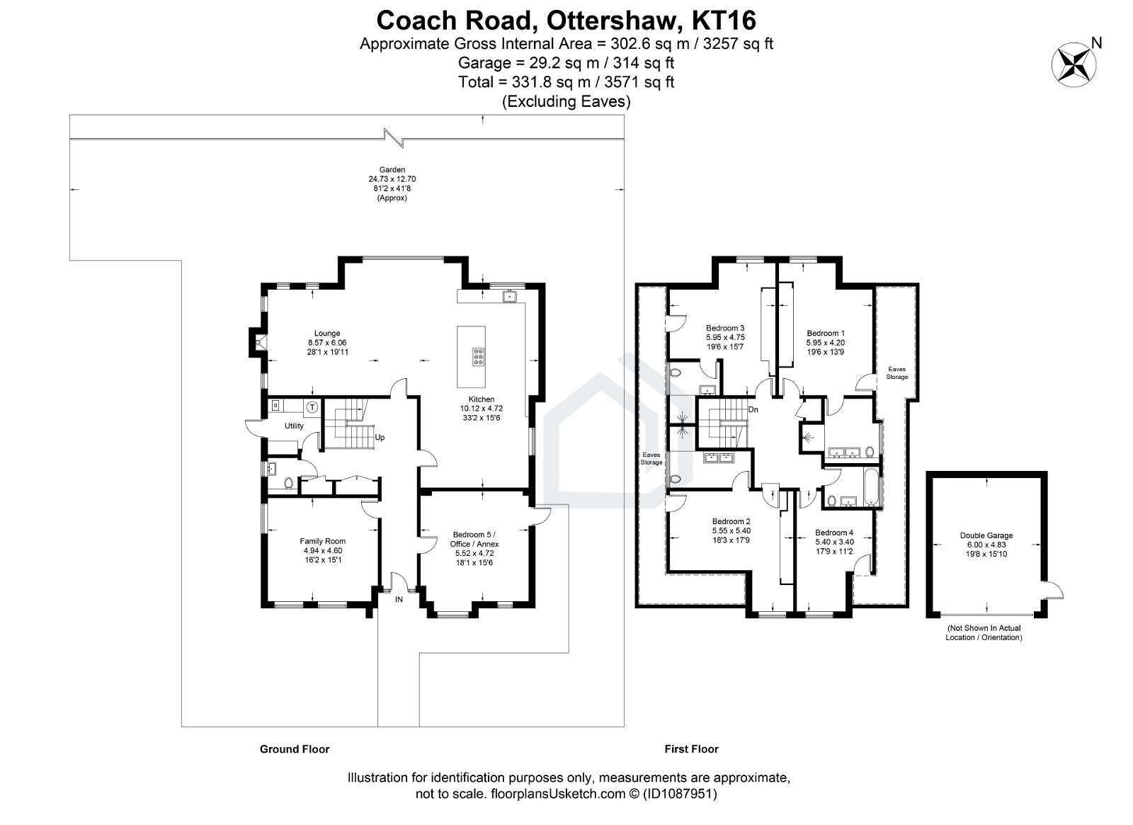 5 bed detached house for sale in Coach Road, Chertsey - Property floorplan