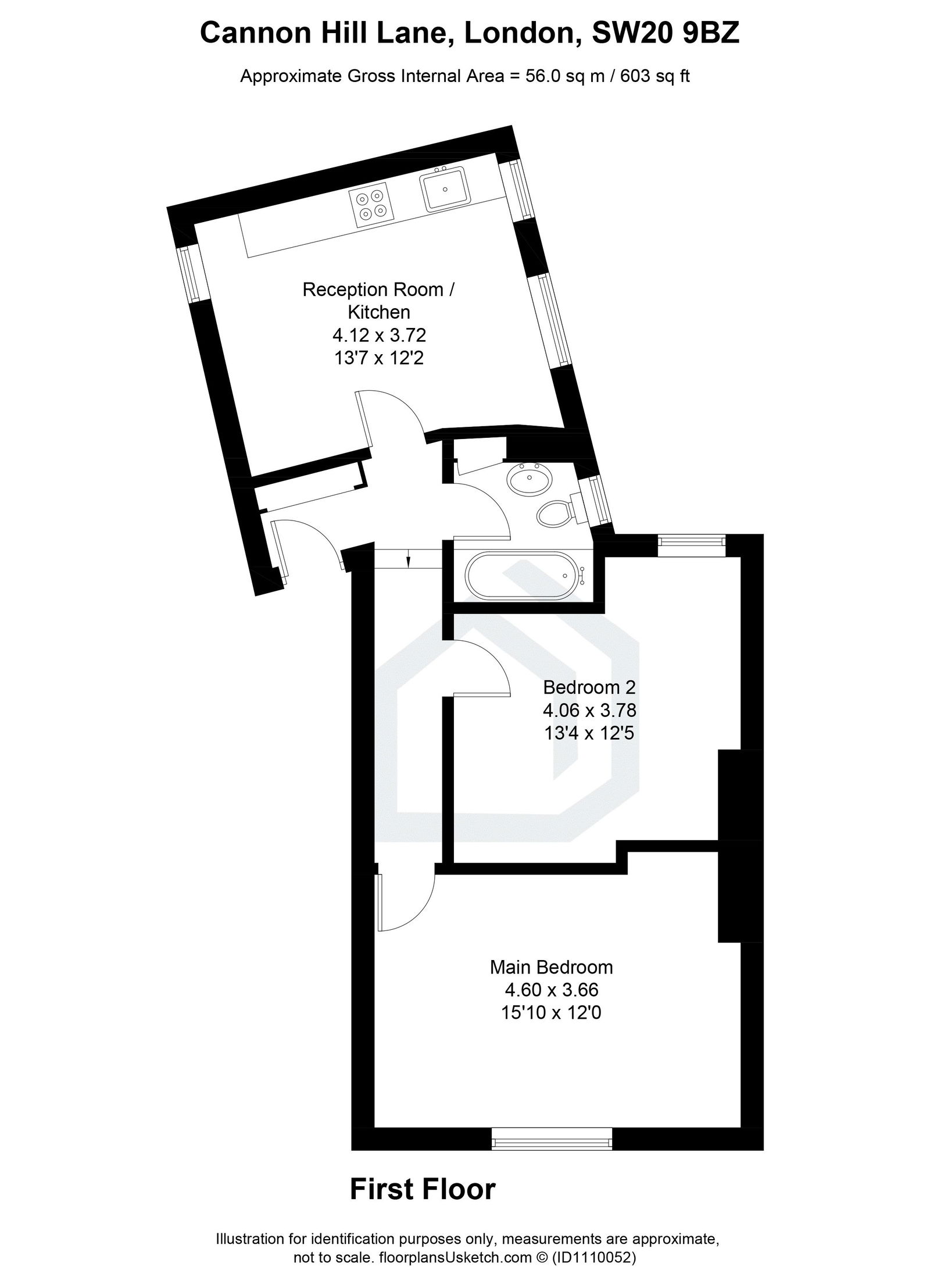 2 bed maisonette to rent in Cannon Hill Lane, London - Property floorplan