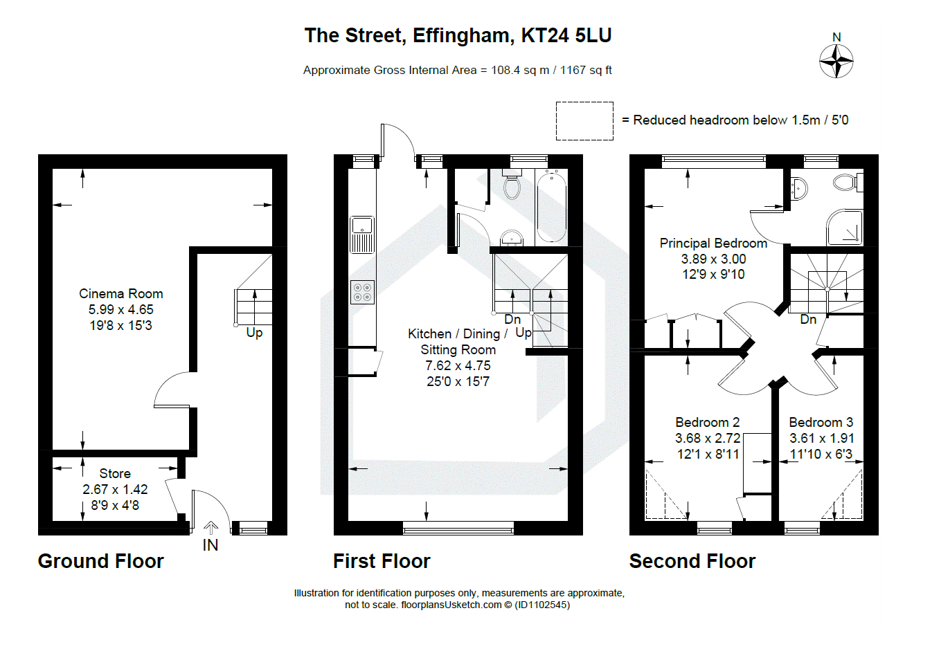 3 bed semi-detached house for sale in The Street, Leatherhead - Property floorplan