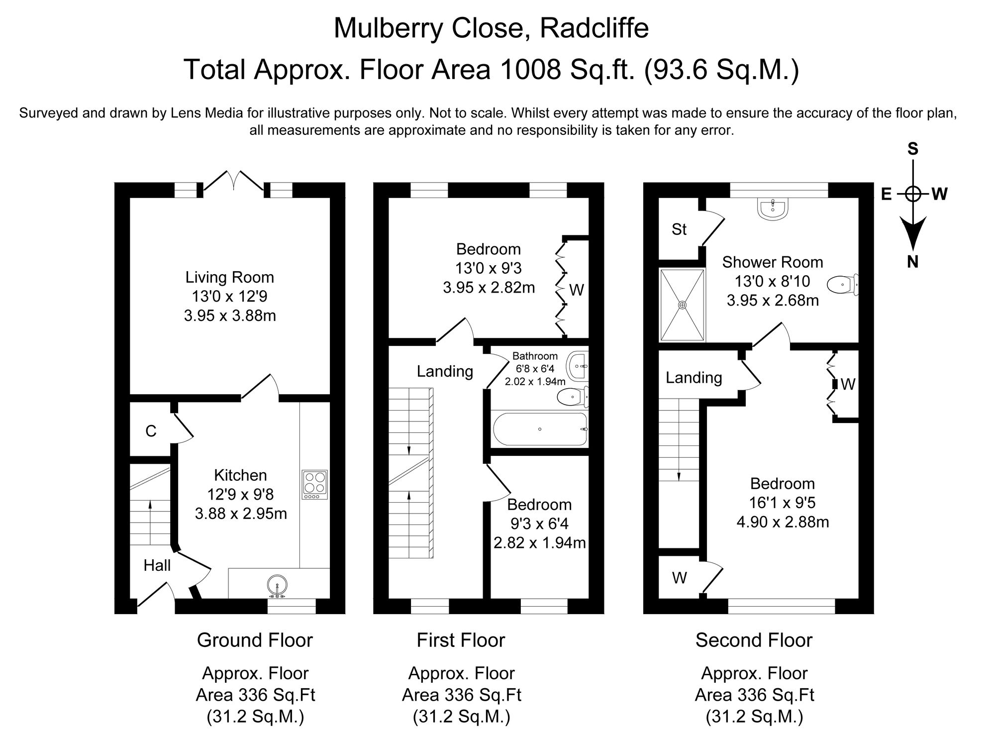 3 bed terraced house for sale in Mulberry Close, Manchester - Property Floorplan