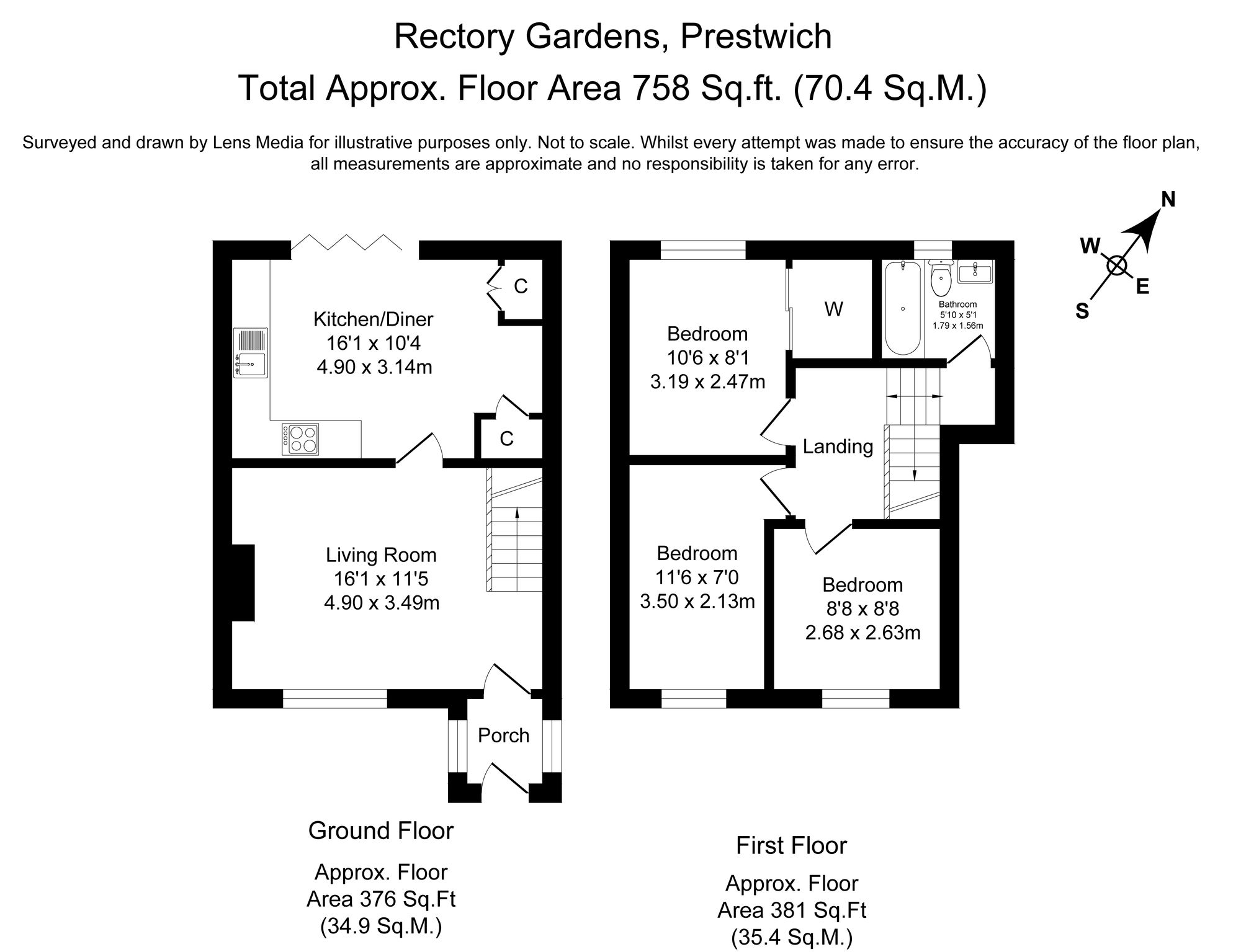 3 bed terraced house for sale in Rectory Gardens, Manchester - Property Floorplan